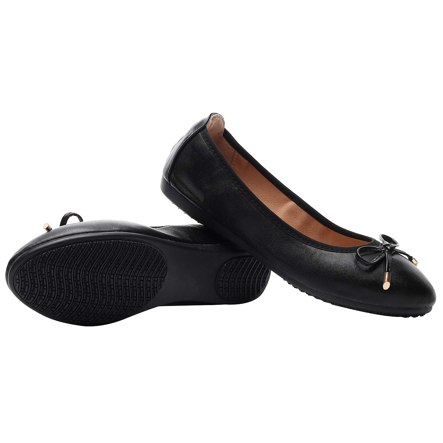 Rismart Women's Ballet Flats - Elegant Slip-On Bowknot Dance Shoes with Soft Sole for Ballroom, Wedding, and Casual Wear