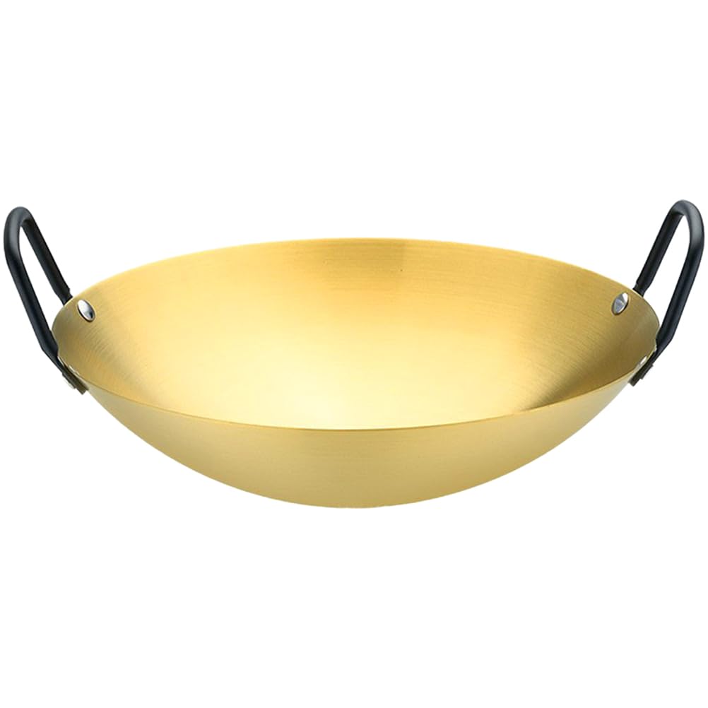 Stainless Steel Double Handle Frying Pot - Cabilock Durable Cooking Utensil for Kitchen & Outdoor Use - Versatile Ramen & Hot Pot Cookware for Home, Camping & Restaurant - Perfect for Boiling, Frying & Stewing
