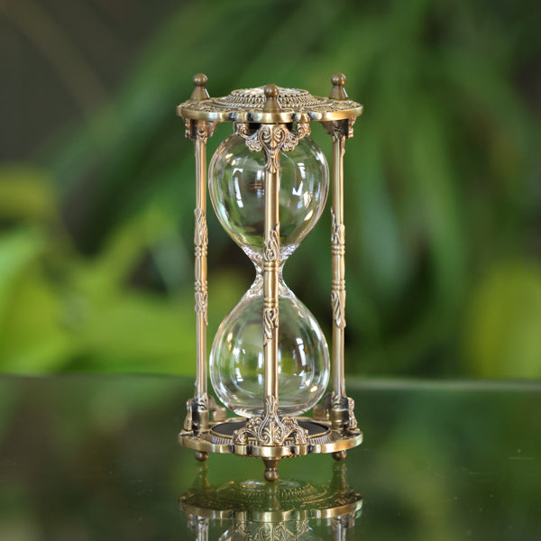 Elegant Crystal & Brass Hourglass Urn for Ashes - Timeless Memorial Keepsake | Perfect for Home Memorials, Funeral Services & Remembrance Ceremonies