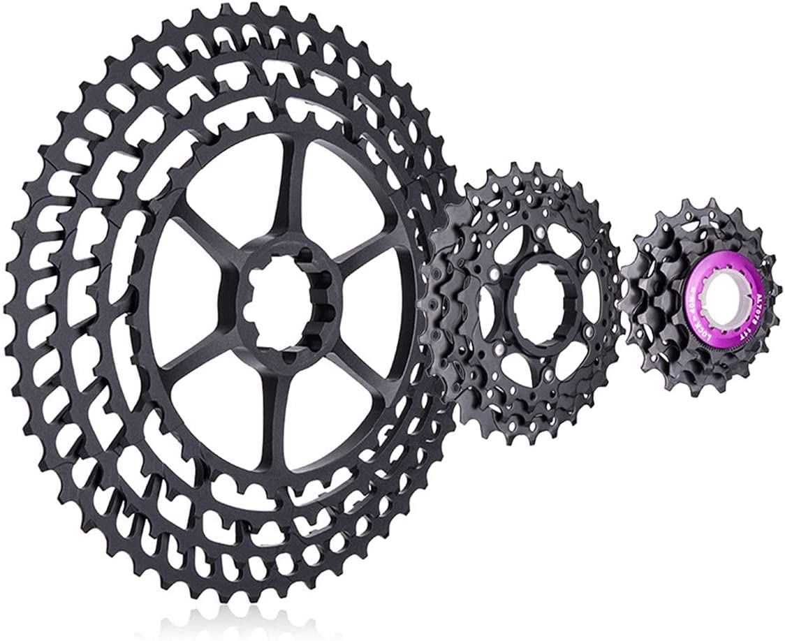HZTEC 11 Speed 11-50T Mountain Bike Cassette - Black Bicycle Flywheel for MTB, Road & Trail Cycling | Durable Gear Shifting Component for Professional & Casual Riders