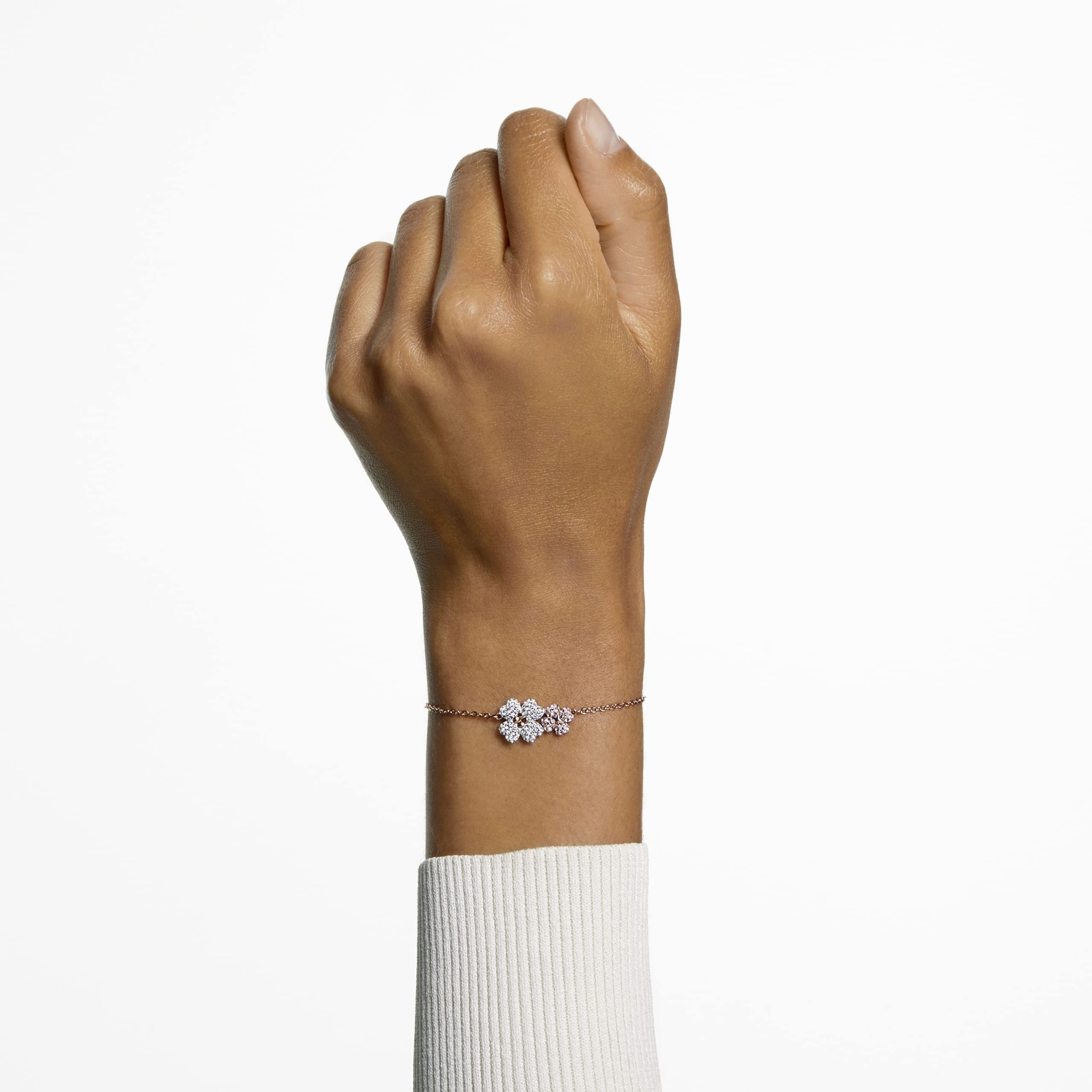 Swarovski Latisha Flower Bracelet for Women - Multicolor Rose Gold Tone Crystal Jewelry, Perfect for Weddings, Parties & Special Occasions
