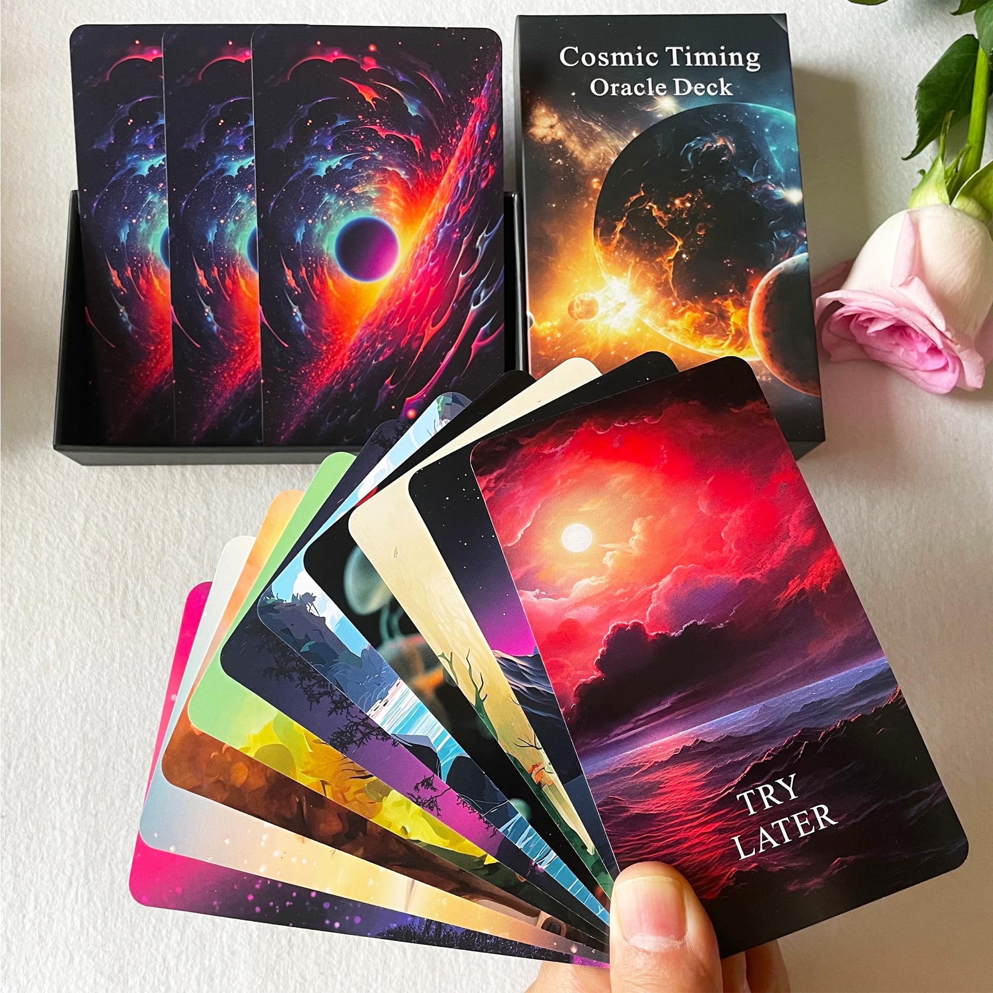 Time Oracle Cards Deck - Cosmic Timing & Divine Guidance for Beginners | Predict Time Frames & Enhance Spiritual Growth | Perfect for Meditation, Self-Discovery & Daily Guidance