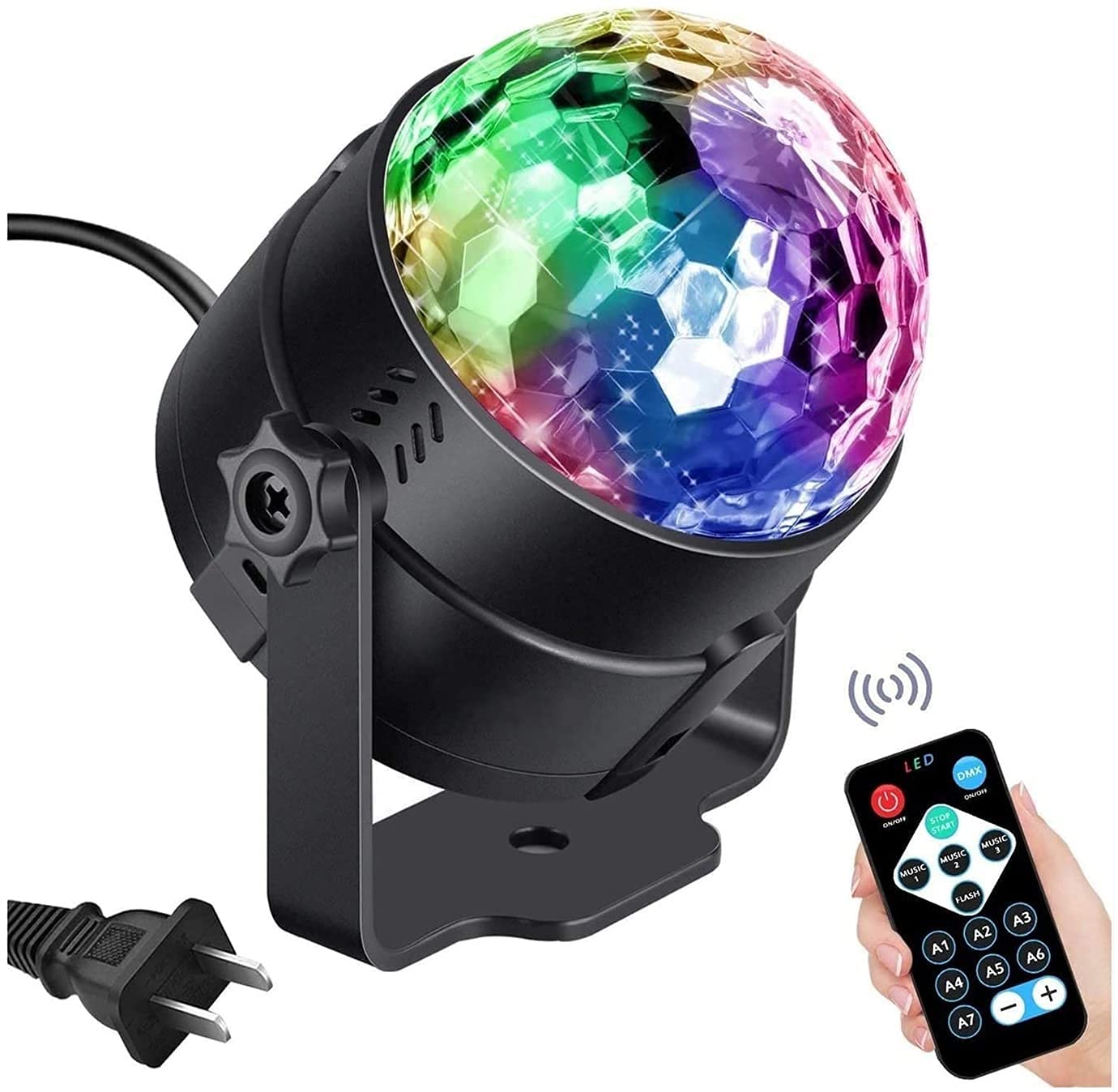XUERUIGANG Sound Activated Party Lights with Remote Control - RGB Disco Ball & Strobe Lamp, 7 Lighting Modes for DJ, Stage, Dance Parties | Perfect for Home, Club, Bar, Karaoke, Birthday, Wedding & Christmas Events