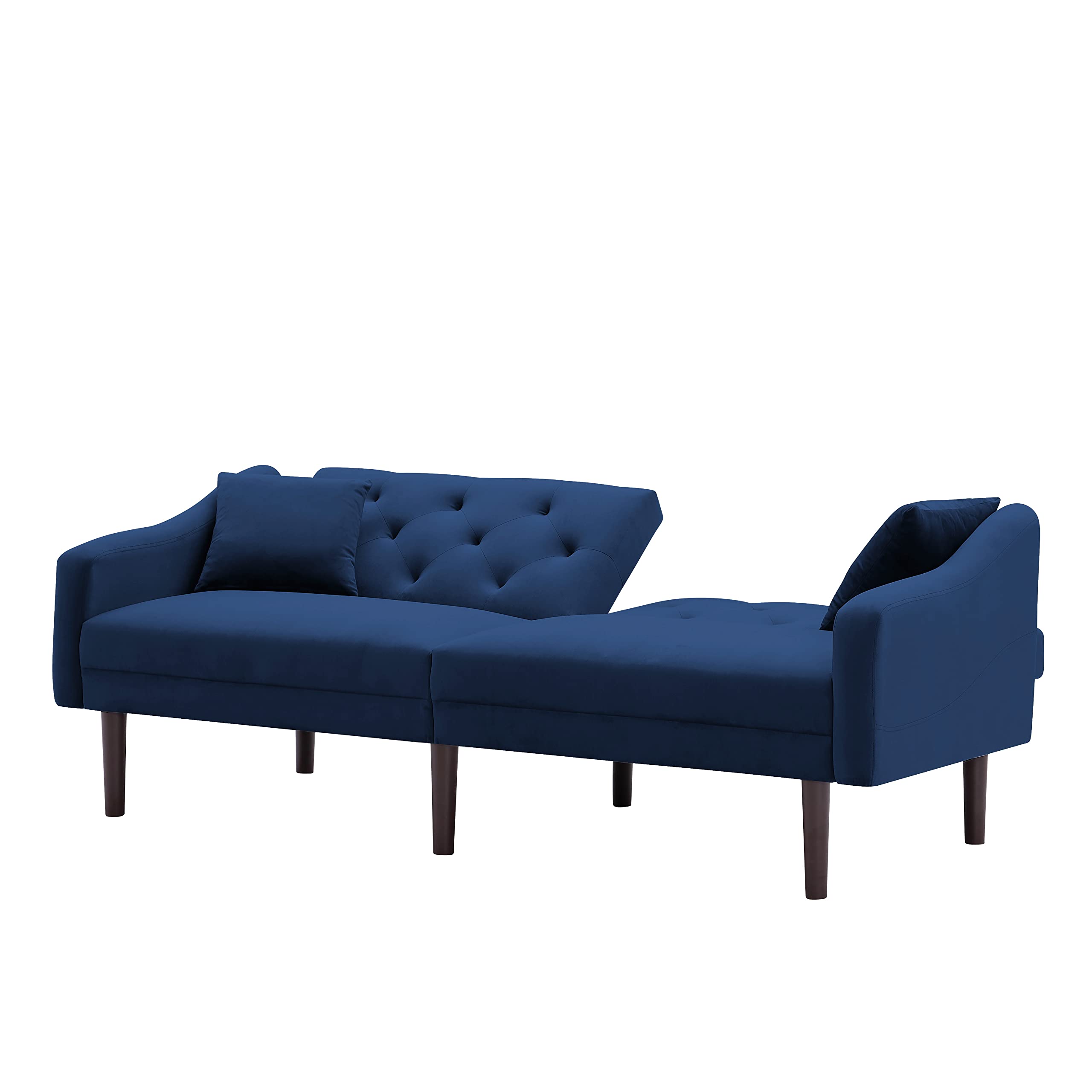 Modern Velvet Convertible Futon Sofa Bed - Soft Folding Loveseat Sleeper Couch for Small Spaces, Living Room, Apartment & Office - Perfect for Guest Room, Studio & Dormitory
