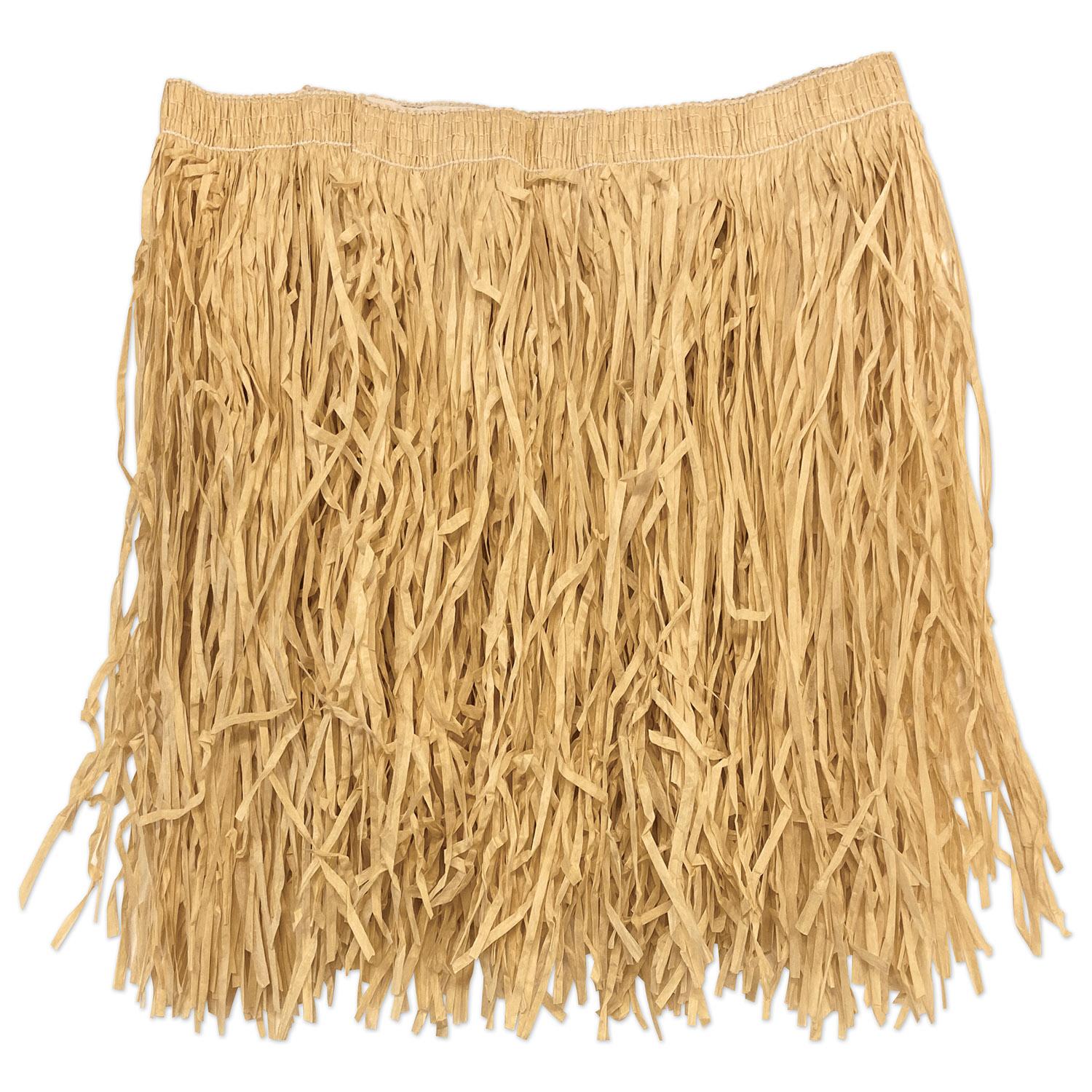 12 Pack Beistle Adult Mini Hula Skirt - Natural Coconut Fiber Grass Skirts for Hawaiian Luau Party, Halloween Costume & Tropical Themed Events