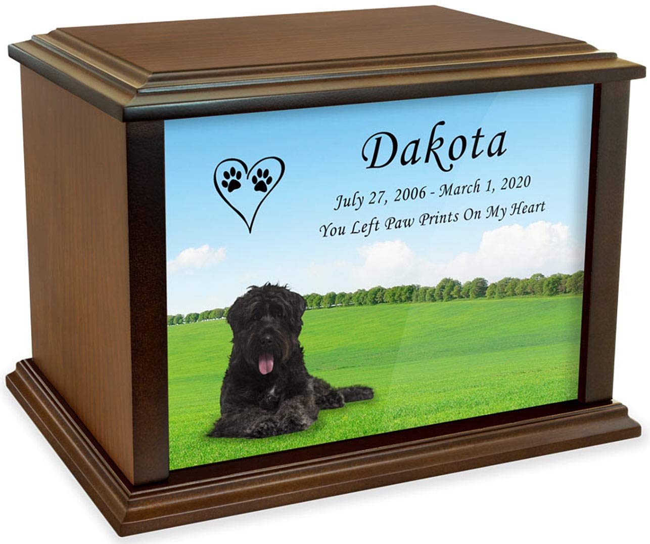 Personalized Bouvier des Flandres Dog Cremation Urn for Ashes - Custom Engraved Pet Memorial Urn - Large Size Holds Up to 225lbs - Perfect for Home Memorials, Pet Funerals & Lasting Tributes