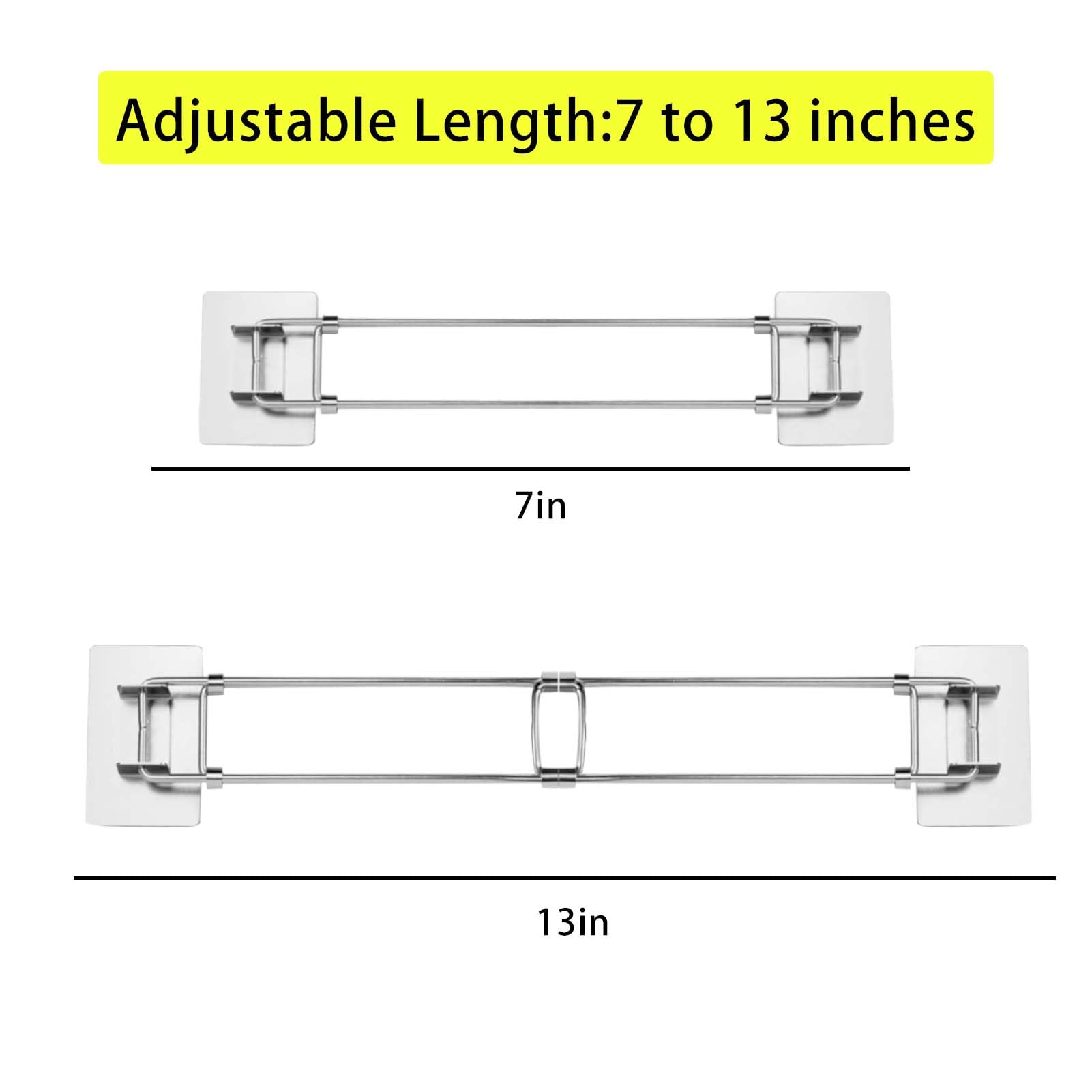 Adjustable Stainless Steel RV Shower Caddy & Corner Storage Bar (7-13 Inch) - 2 Pack Must-Have RV Bathroom Organizer for Campers | Perfect for Small Spaces & RV Shower Organization