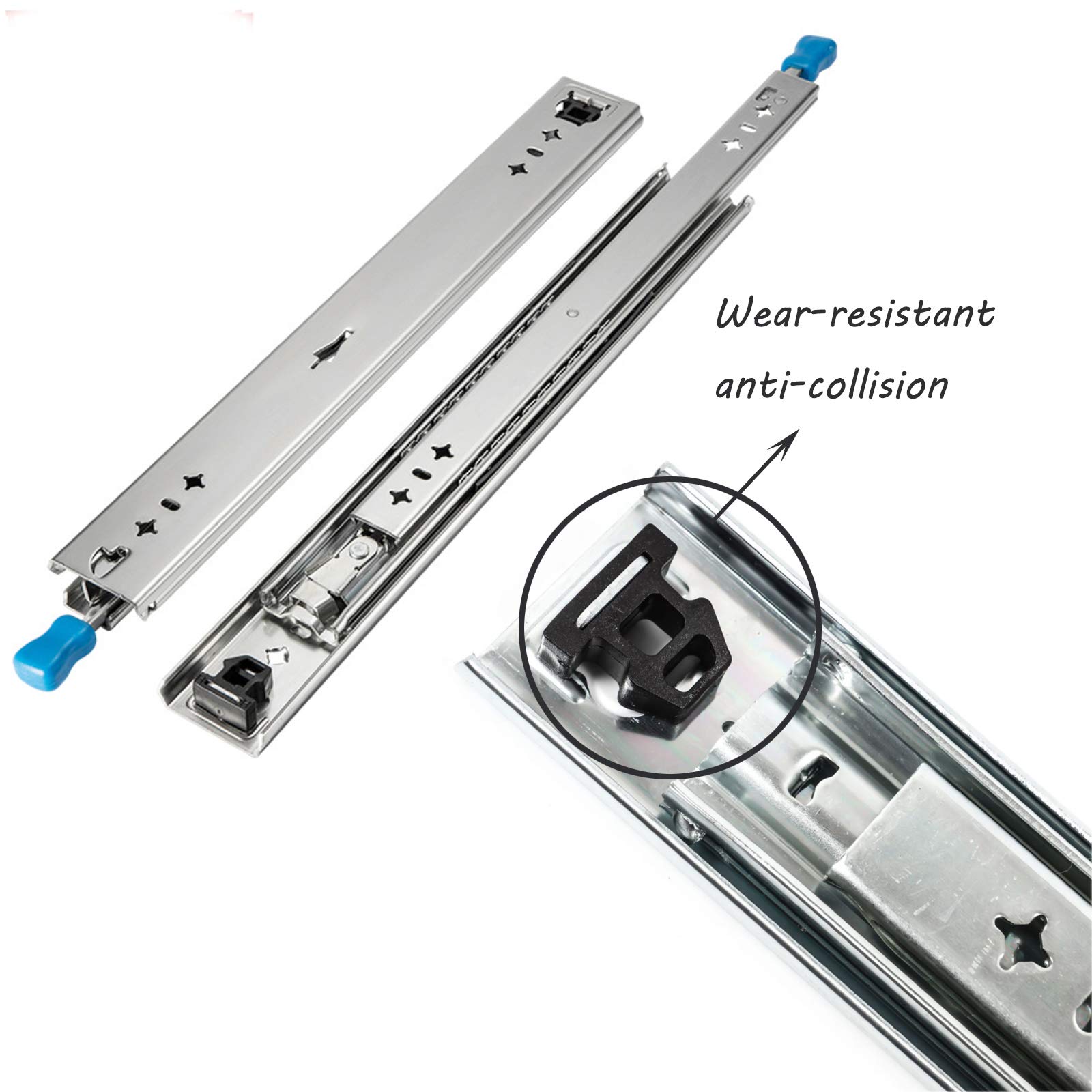 2-Pack Heavy Duty Ball Bearing Drawer Slides - 3-Fold Full Extension Glides with 240lb Weight Capacity | Perfect for Kitchen Cabinets, Office Furniture & DIY Storage Solutions