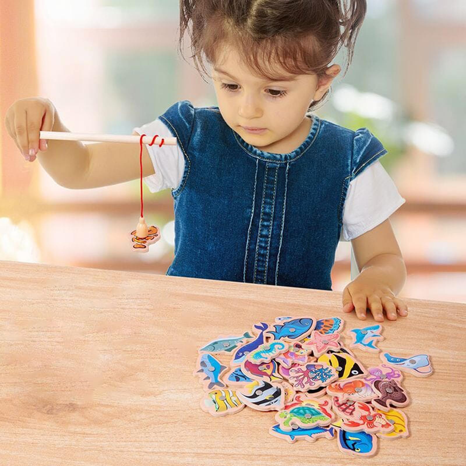 Wooden Magnetic Fishing Game for Kids - Fun Toddler Activity Toy, Montessori Fine Motor Skills Development, Preschool Learning Gift | Perfect for Birthday Parties, Classroom Activities & Early Childhood Education