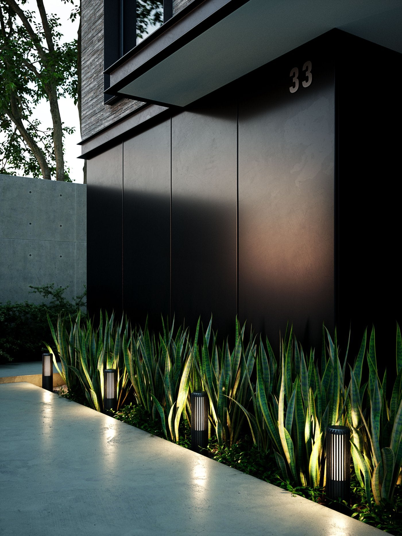 Aludra 45 IP54 Waterproof Outdoor Bollard Light - Black Landscape Lighting for Garden, Pathway, Driveway, and Patio