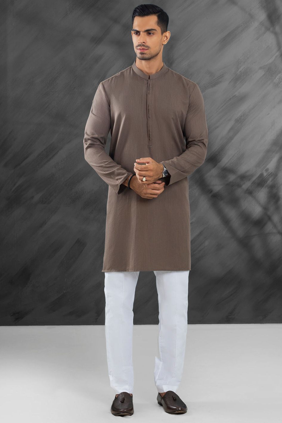 Stylish Blended Brown Kurta for Men & Women | Comfortable Cotton Ethnic Wear | Perfect for Festivals, Weddings & Casual Outings