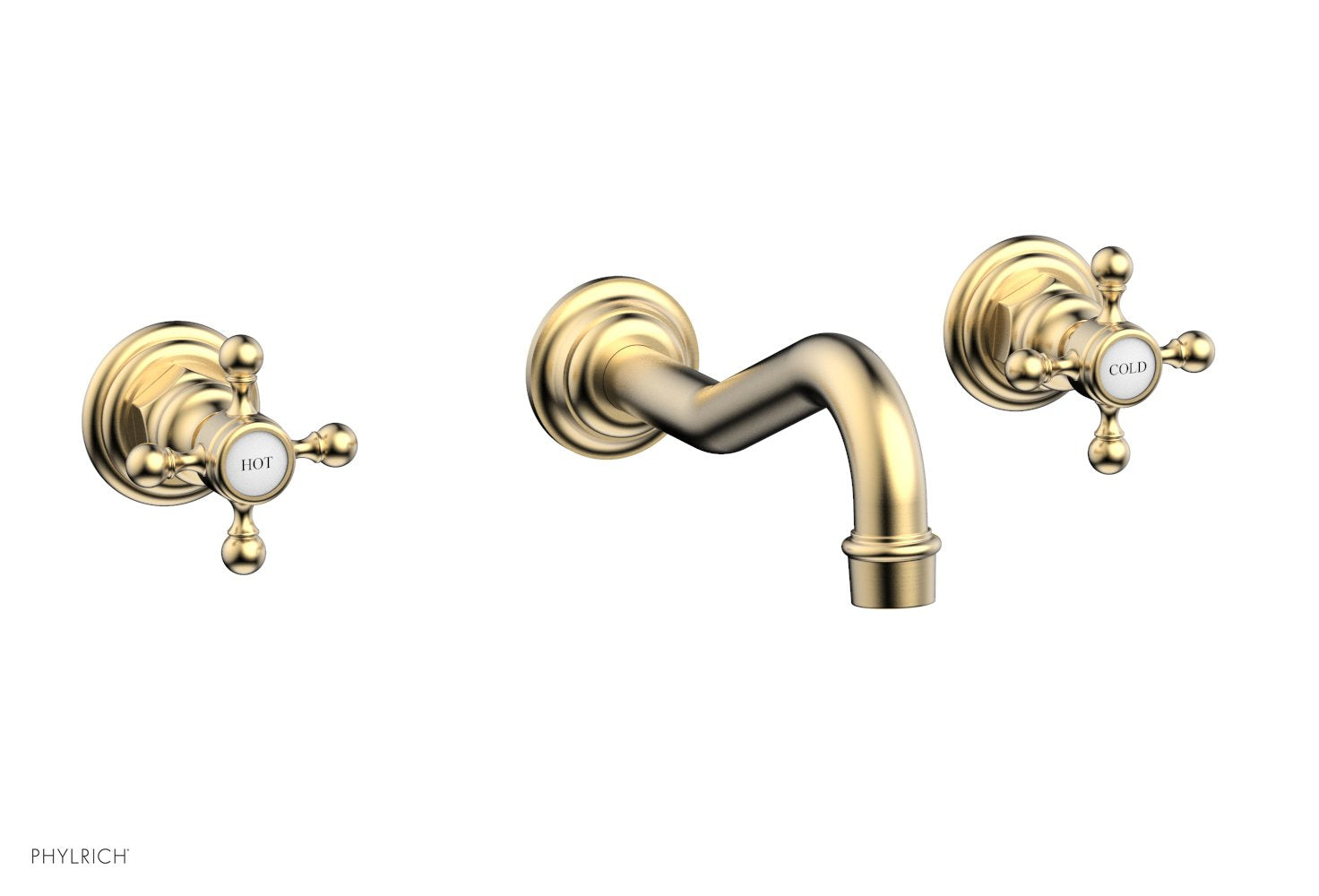 HENRI Wall Mount Tub Faucet Set with Cross Handle - Model 161 56 - Perfect for Bathroom Renovation and Modern Home Decor