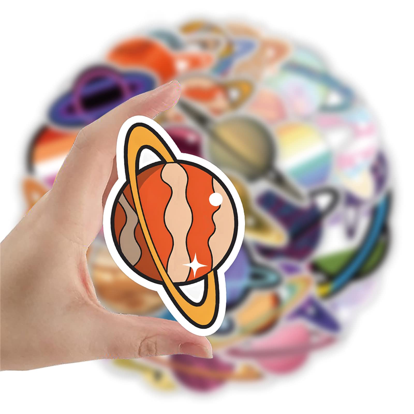 60PCS Cool Planet Space Stickers - Galaxy Vinyl Waterproof Stickers for Kids Teens Adults - Perfect for Laptop, Water Bottles, Notebooks & DIY Crafts - Fun Universe Decals for School, Office & Home Decor
