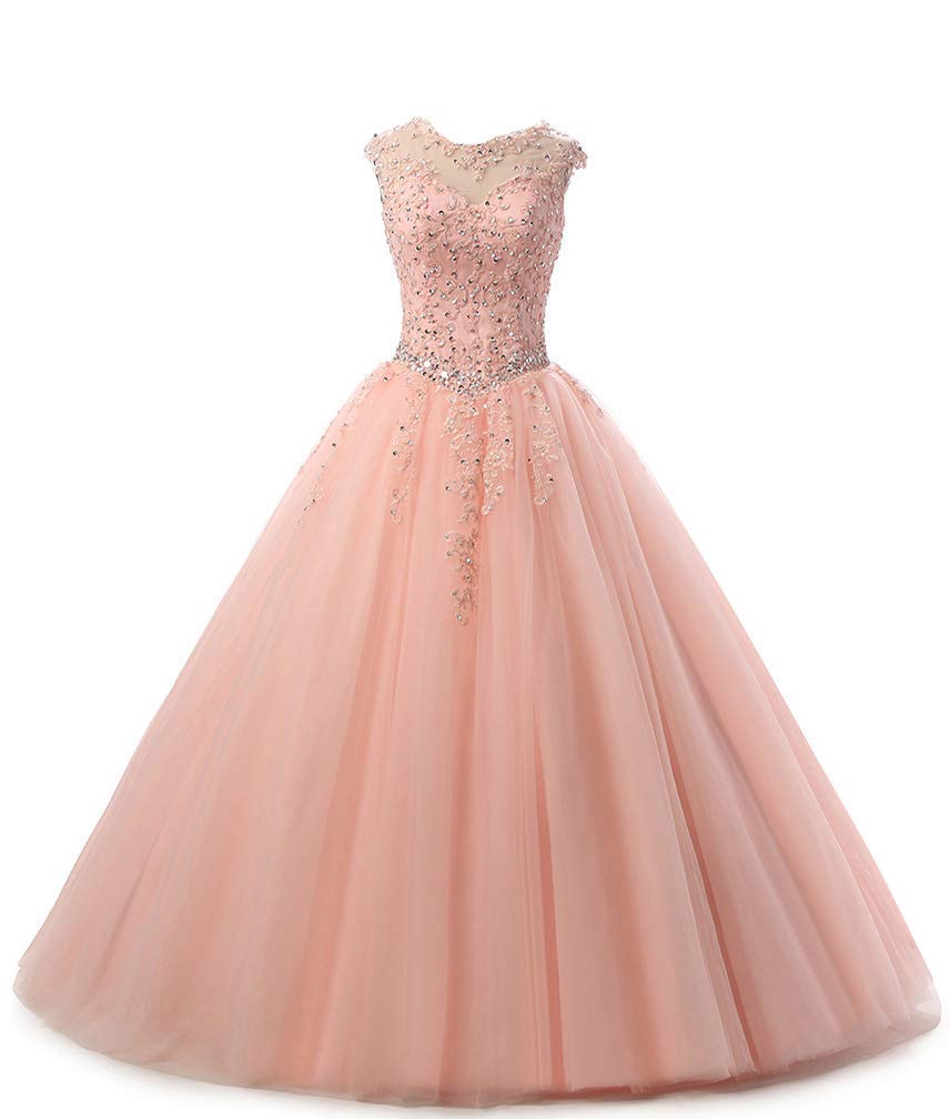 Elegant Princess Beading Lace Quinceañera Dress with Long Appliques - Sweet 16 Ball Gown for Prom, Quince Años & Formal Events | Perfect for Birthday Parties, Debutante Balls & Special Occasions