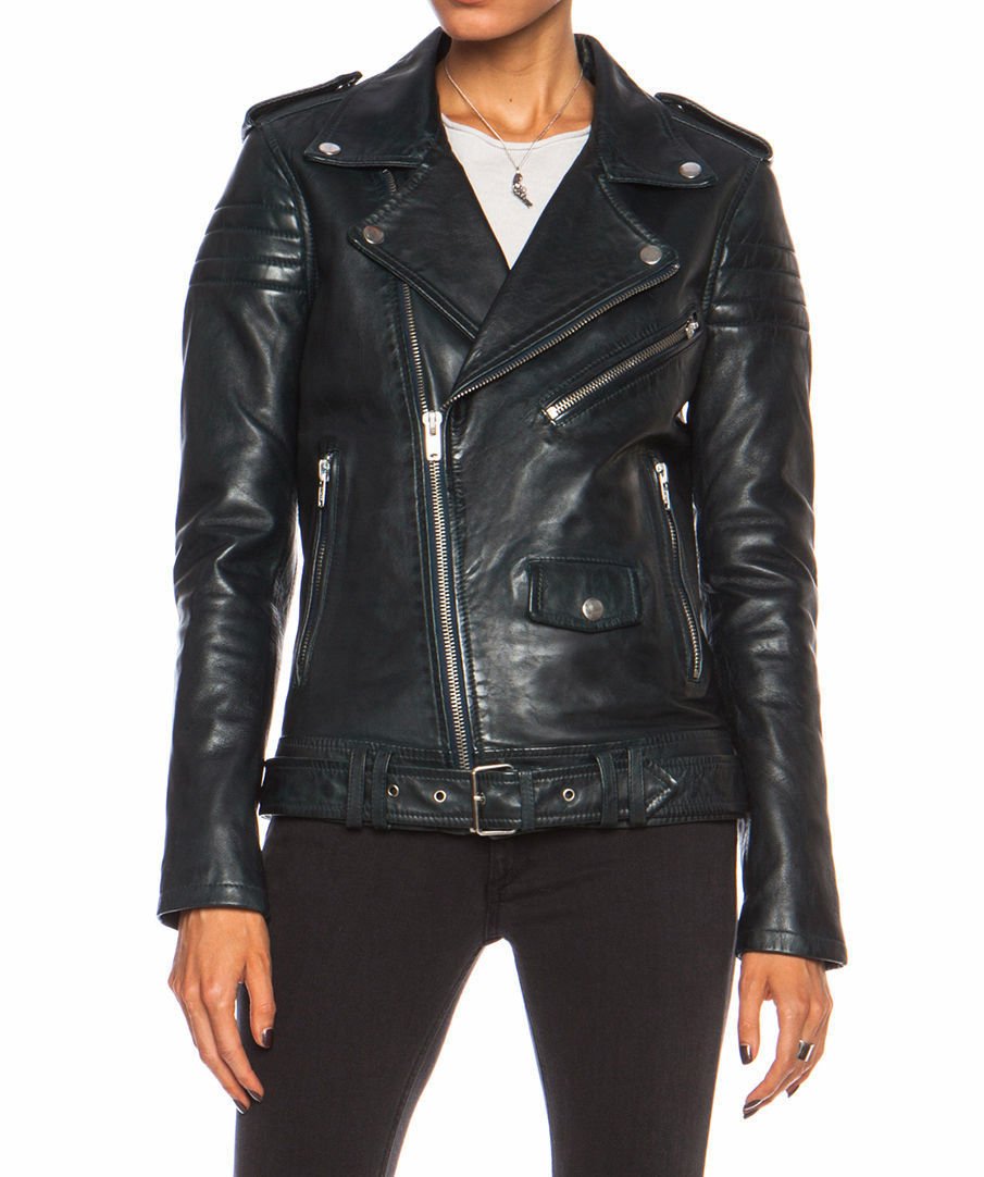 Women's Real Leather Motorcycle Jacket - Black Biker Bomber Jacket for Women (Size S) | Perfect for Riding, Casual Wear & Outdoor Adventures