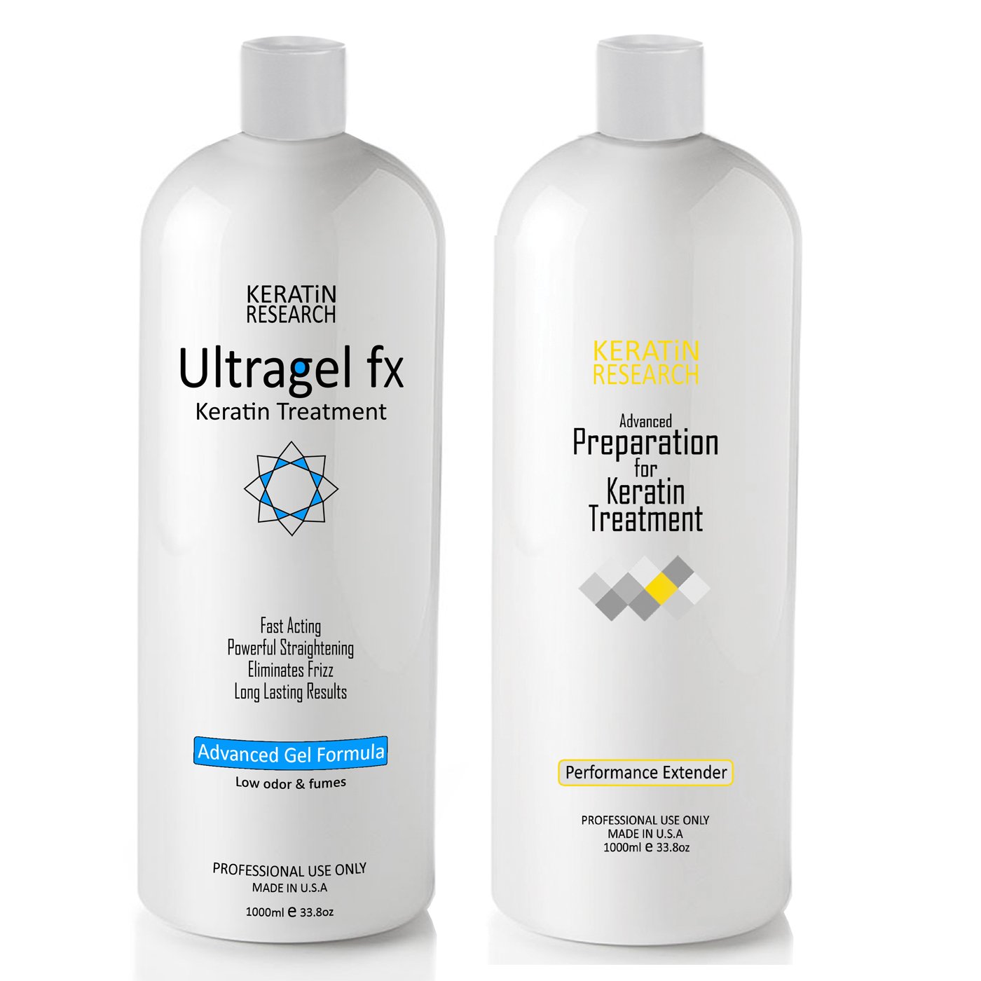 UltraGel FX Complex Brazilian Keratin Blowout Hair Treatment 1000ml - Advanced Formula for All Hair Types (Coarse, Curly, Black, Dominican, Brazilian) - Straightens, Smooths & Repairs Damaged Hair | Perfect for Salon & At-Home Use