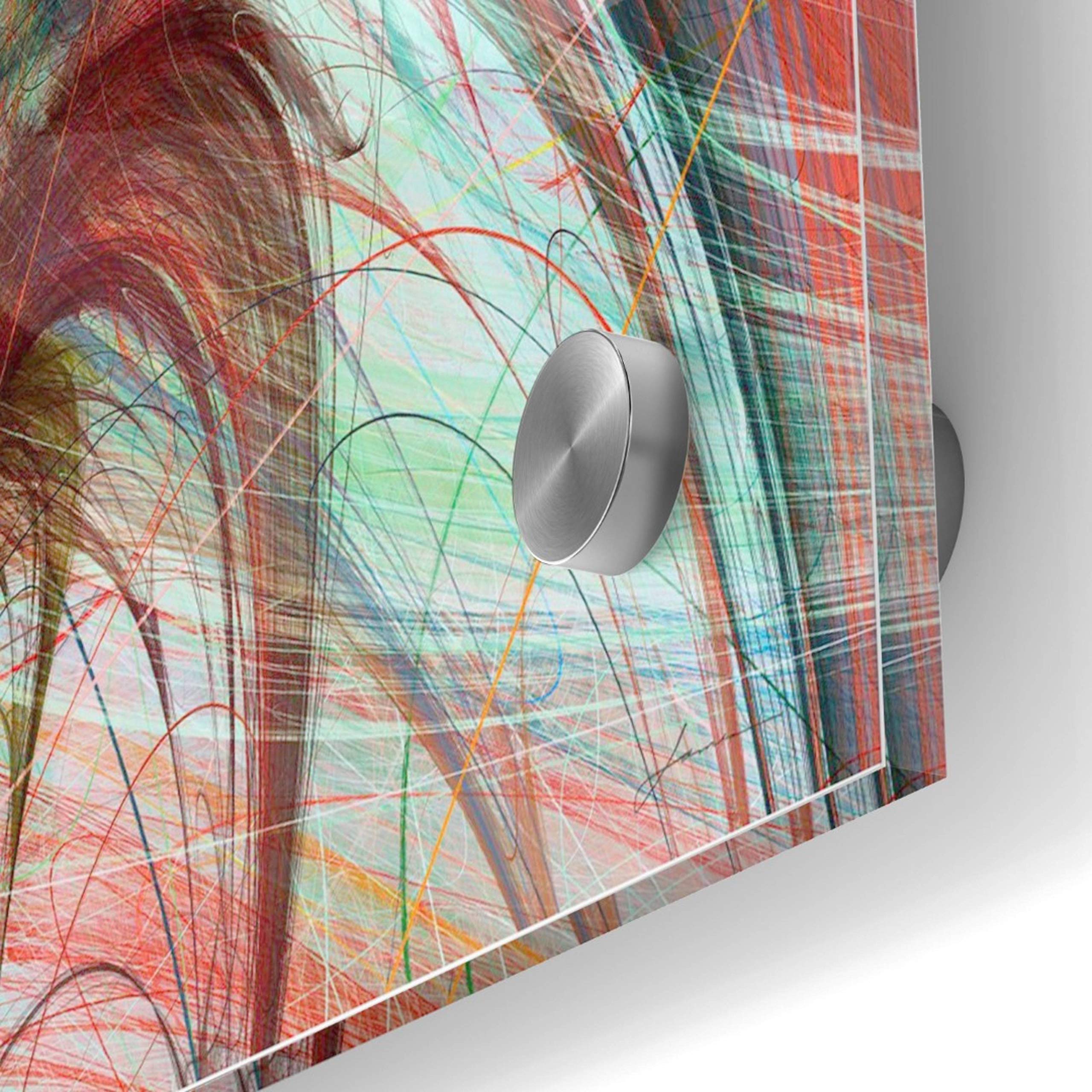 James Burghardt 'String Tile II' Acrylic Glass Wall Art - 24x24 Inch Modern Abstract Painting for Living Room, Bedroom & Office Decor