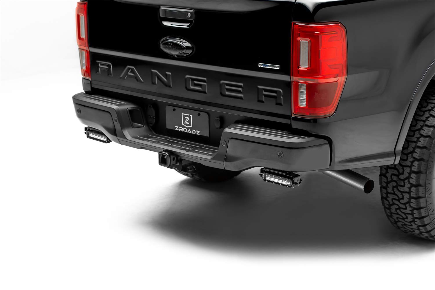 2019-2021 Ford Ranger Under Rear Bumper LED Light Mounting Bracket - Fits ZROADZ 6 Inch & Similar LED Lights (Lights Not Included) - Black PN Z385881 - Perfect for Off-Roading & Night Driving