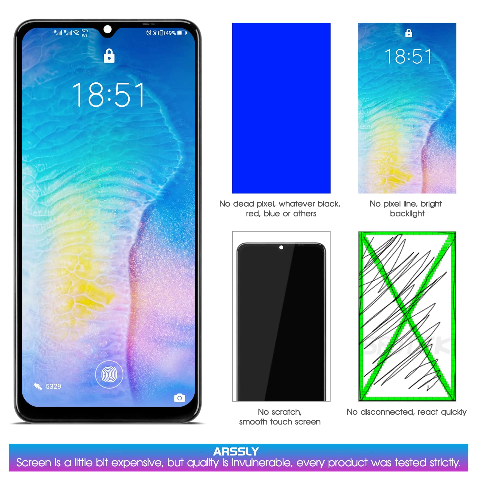 Original Samsung A12 Screen Replacement - LCD Display with Frame & Digitizer for SM-A125U/A125F/A125M/DS - Touch Screen Assembly Repair Part - Perfect for DIY Phone Fixes & Screen Damage Replacement