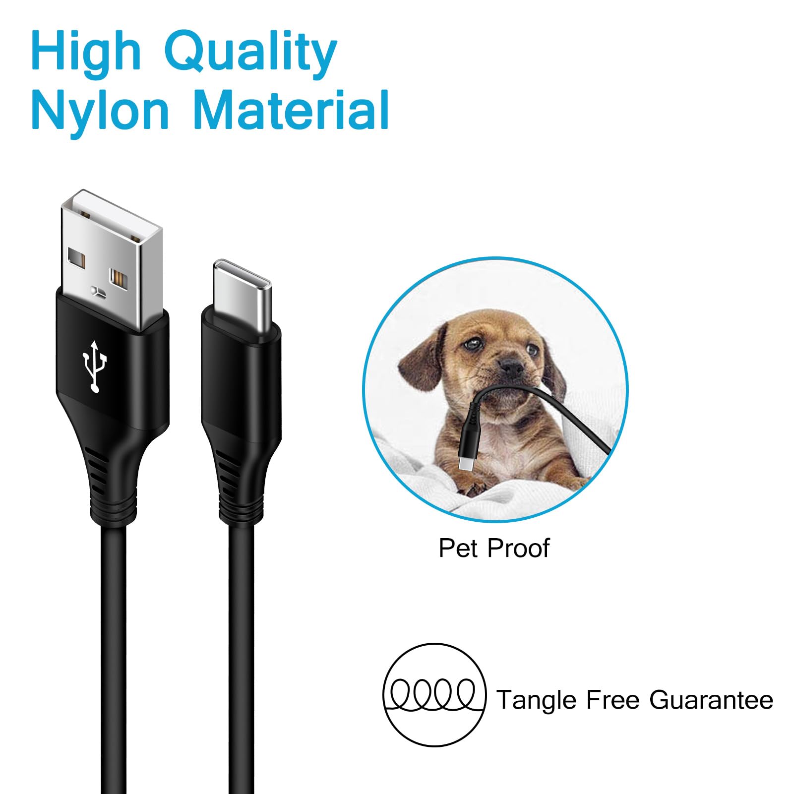 Samsung S24 Ultra FE Coiled USB C to USB A Fast Charging Cable - 3FT Retractable Charger Cord for Galaxy S24+/S23/S22/S21/S25+, iPhone 16/15 Pro Max Plus, Google Pixel 9/8/7/6 - Perfect for Car, Home & Travel Charging
