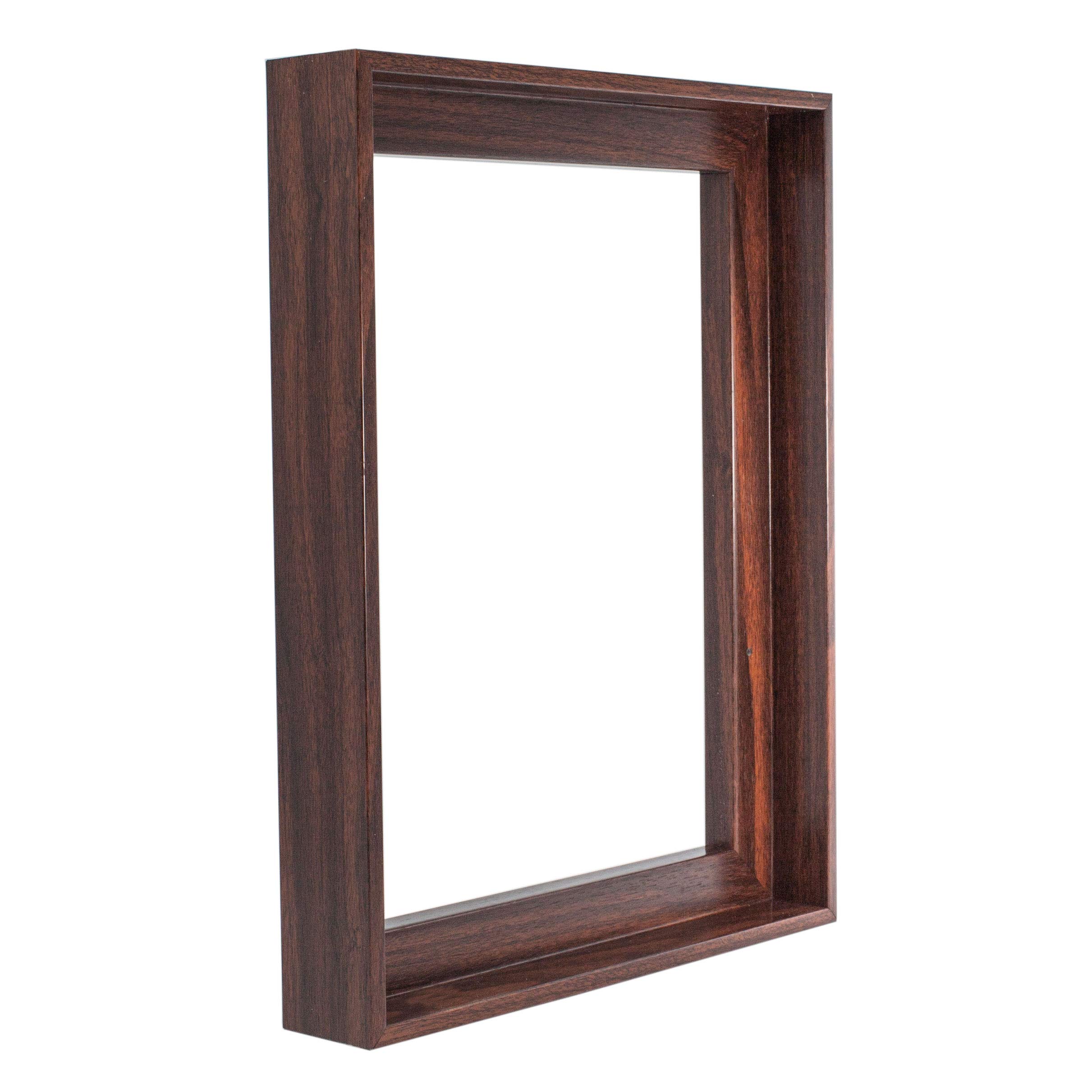 Dark Brown 12x18 Canvas Floating Frame - 1-1/4 Inch Deep Picture Frame for Wall Art, Paintings & Decor | Perfect for Living Room, Bedroom & Office Display