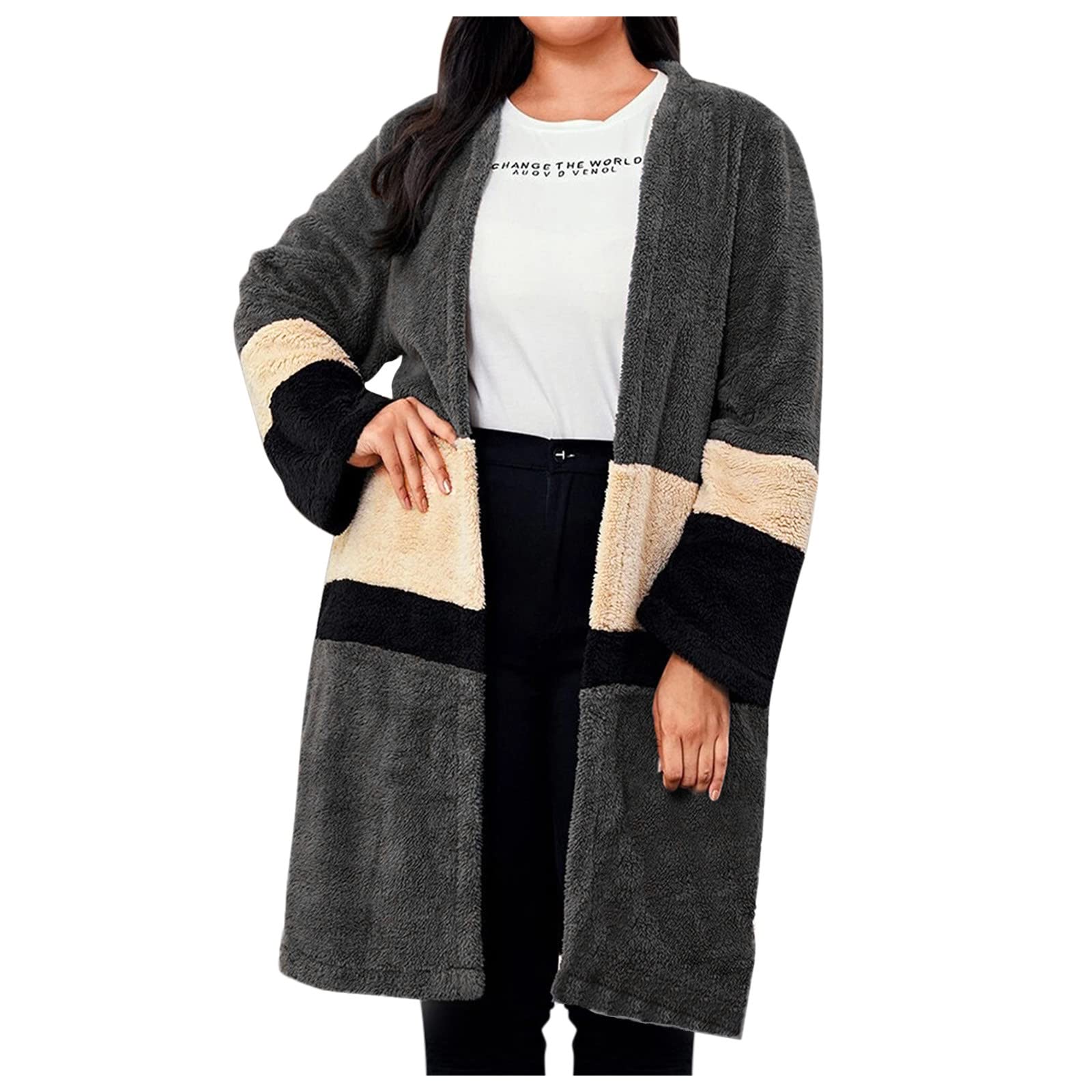 Women's Full Zip Fleece Jacket - Soft Fuzzy Warm Hooded Cardigan with Pockets | Winter Outerwear for Casual Wear, Hiking & Outdoor Activities