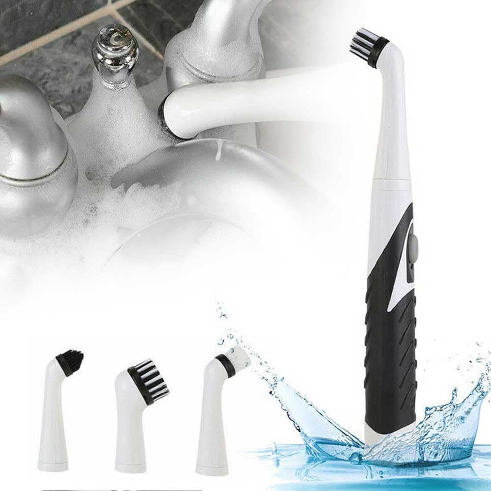Electric Spin Scrubber - Cordless Rechargeable Cleaning Brush with Adjustable Handle & 4 Replaceable Heads, Fast Charging, Multi-Surface Cleaner for Bathroom Tile, Bathtub, Sink, Kitchen Counter - Perfect for Deep Cleaning Grout, Stains & Hard Water Deposits