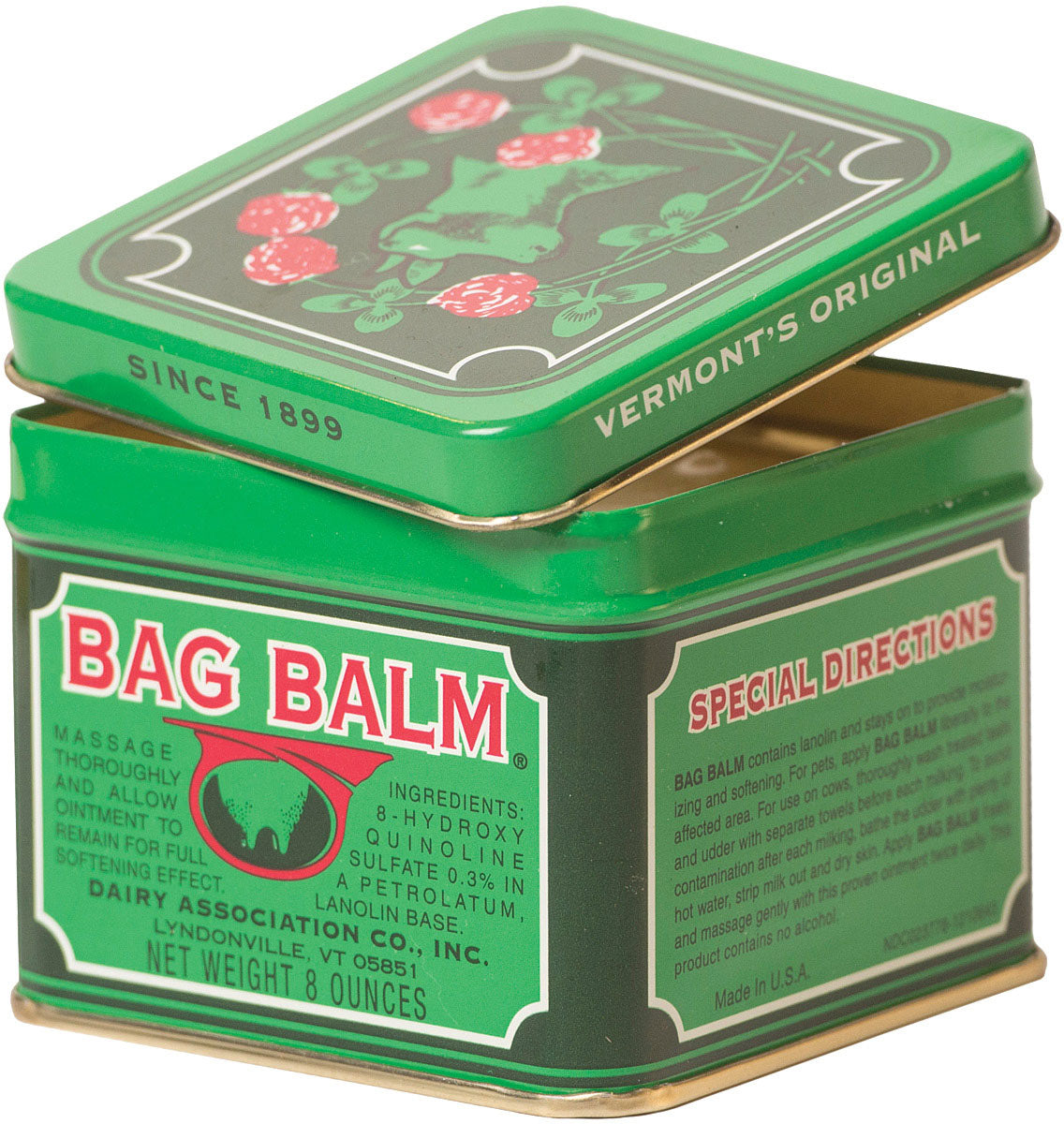 Bag Balm 8 Oz Skin Care & Moisturizing Balm - Multi-Purpose Ointment for Dry, Cracked Skin | Hand, Foot & Lip Care | Perfect for Farmers, Gardeners & Outdoor Workers