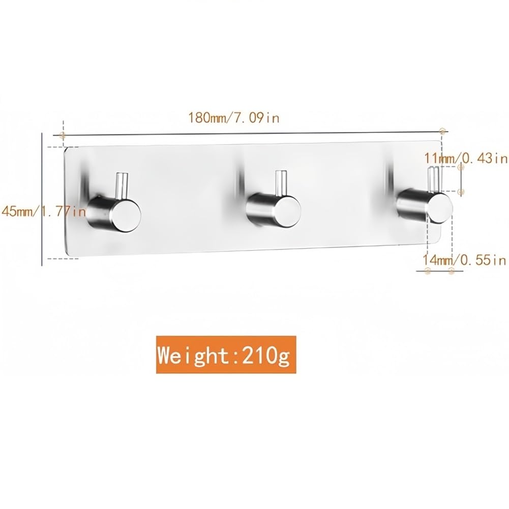Stainless Steel Self-Adhesive Hooks - Rustproof Wall Hooks for Bathroom, Kitchen & Bedroom - Perfect for Towels, Robes, Clothes & Home Organization