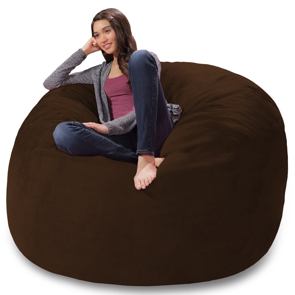 Premium Memory Foam Bean Bag Chair - Ultra Soft Chocolate Micro Suede Cover - Perfect for Gaming, Lounging & Dorm Room Decor