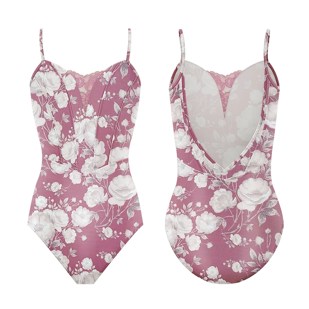 Antoinette Dusty Rose Leotard for Ballet, Dance & Gymnastics - Elegant Stretchable Performance Wear for Women & Girls - Perfect for Recitals, Practice & Competitions