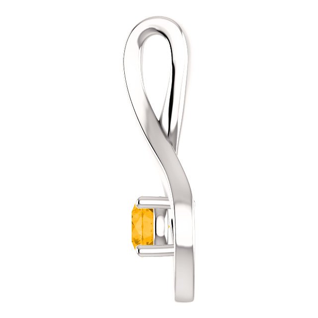 14K Gold 0.24 Carat Round Citrine Infinity Pendant Necklace - Elegant Jewelry Gift for Women, Perfect for Anniversary, Birthday & Valentine's Day