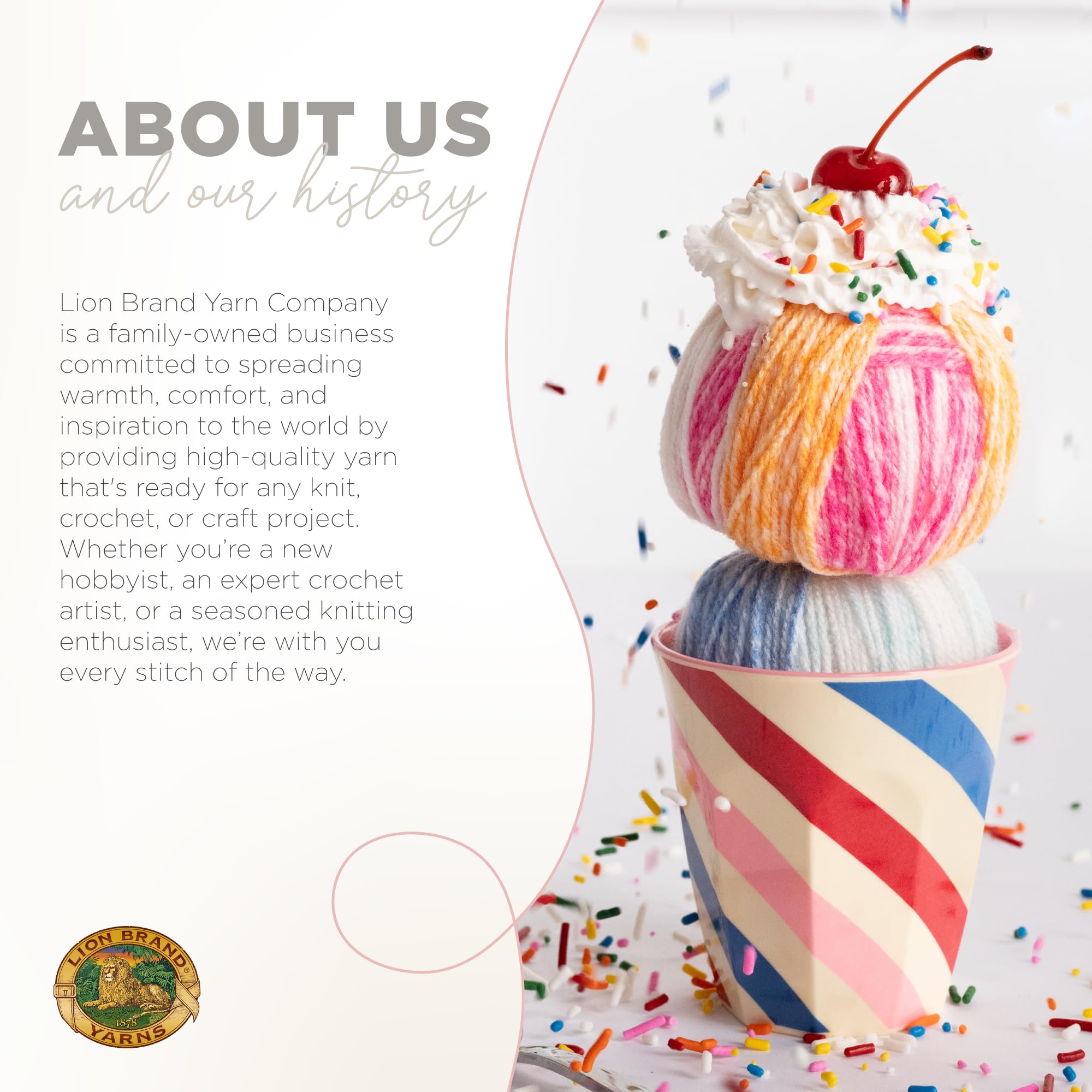 Lion Brand Yarn - 1 Skein Ice Cream Baby Yarn in Moon Mist (1182 Feet) | Soft Acrylic Yarn for Knitting & Crocheting Baby Blankets, Hats & Scarves