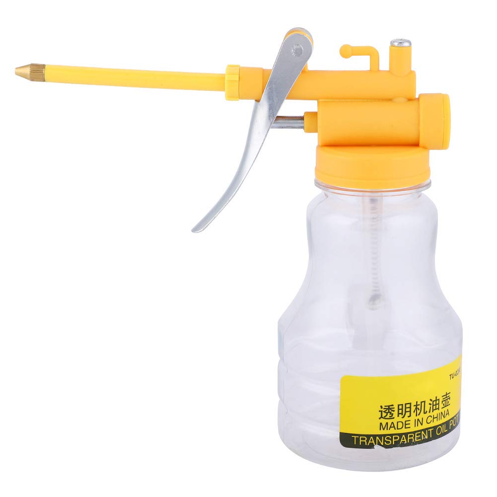 350g Plastic Transparent Machine Oil Pot Bottle with Hard Tube - TU-0280 Oil Sprayer Can for Lubrication & Maintenance in Automotive, Industrial & Home Use