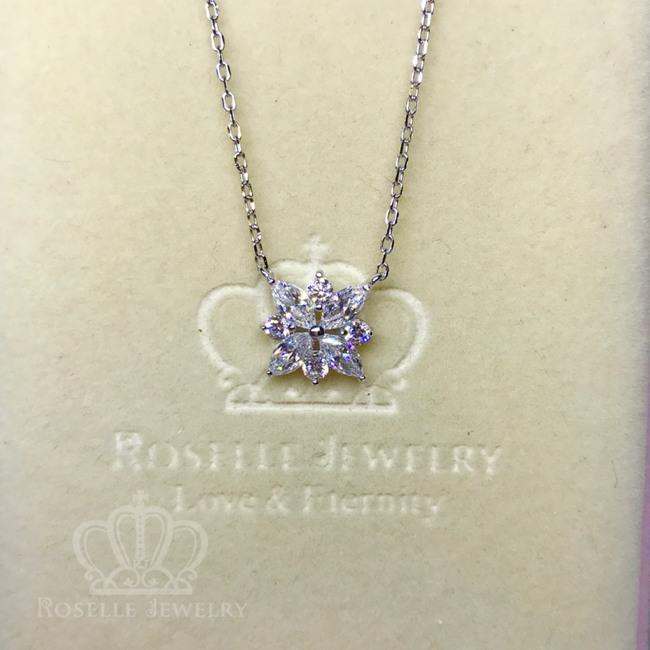 Elegant Marquise Cluster Drop Pendant Necklace MC2 - Perfect for Weddings, Parties & Special Occasions