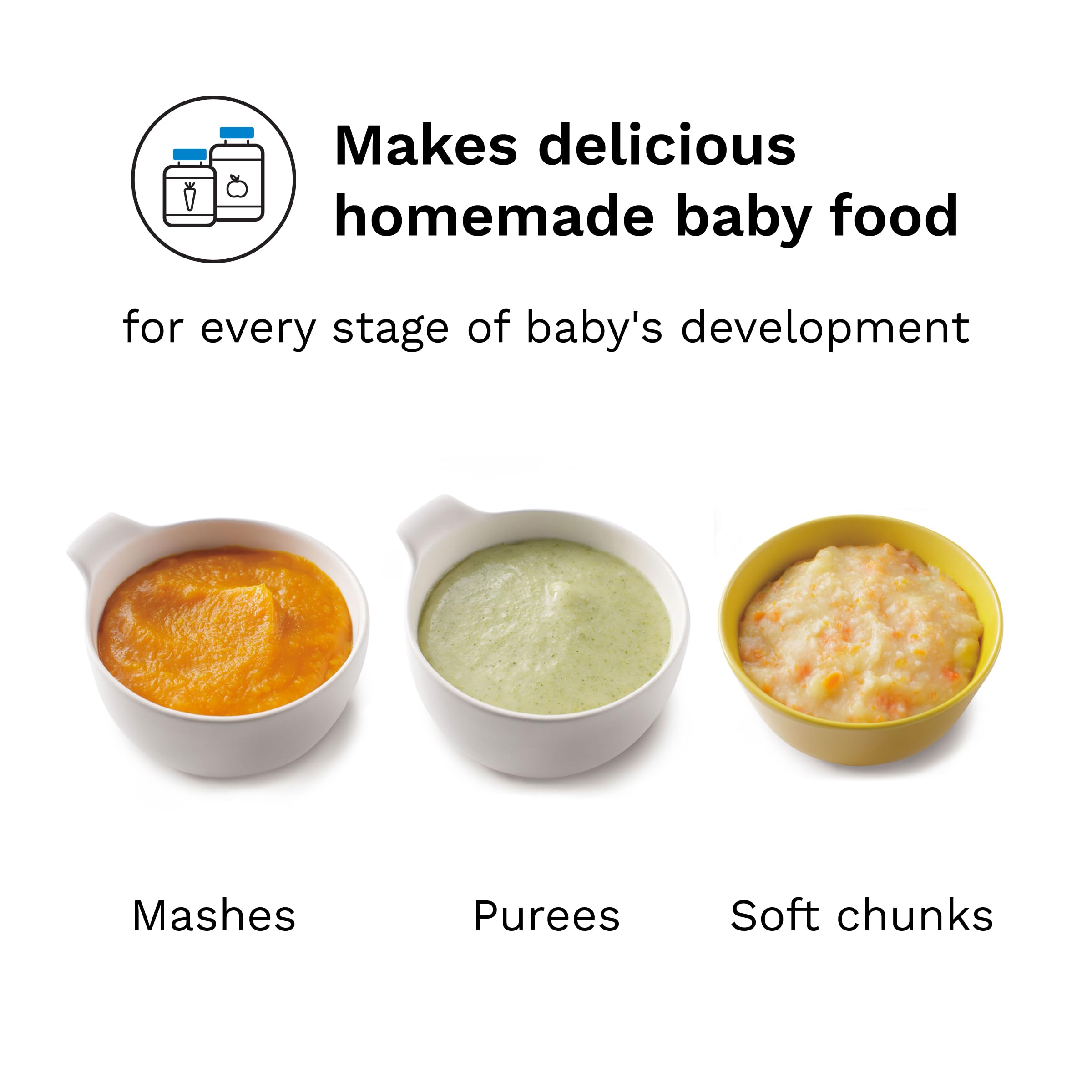 Baby Brezza One Step Baby Food Maker Deluxe – Automatic Shut Off, Dishwasher Safe Steamer & Blender for Homemade Organic Purees – Perfect for Infants & Toddlers – Includes 3 Pouches + 3 Funnels – Ideal for Busy Parents Making Healthy Meals at Home