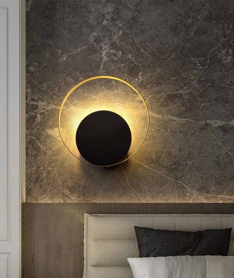 Modern Circle Wall Lamp - Sleek LED Light Fixture for Bedroom, Living Room & Office - Energy Efficient Dimmable Ambient Lighting for Home Decor