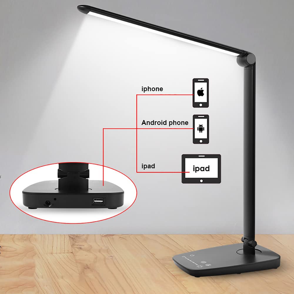 Foldable Smart LED Desk Lamp for Office & Reading - Eye Protection, Touch Control, 7-Level Dimming & Stepless Color Adjustment - Perfect for Home, Study & Workspace Lighting
