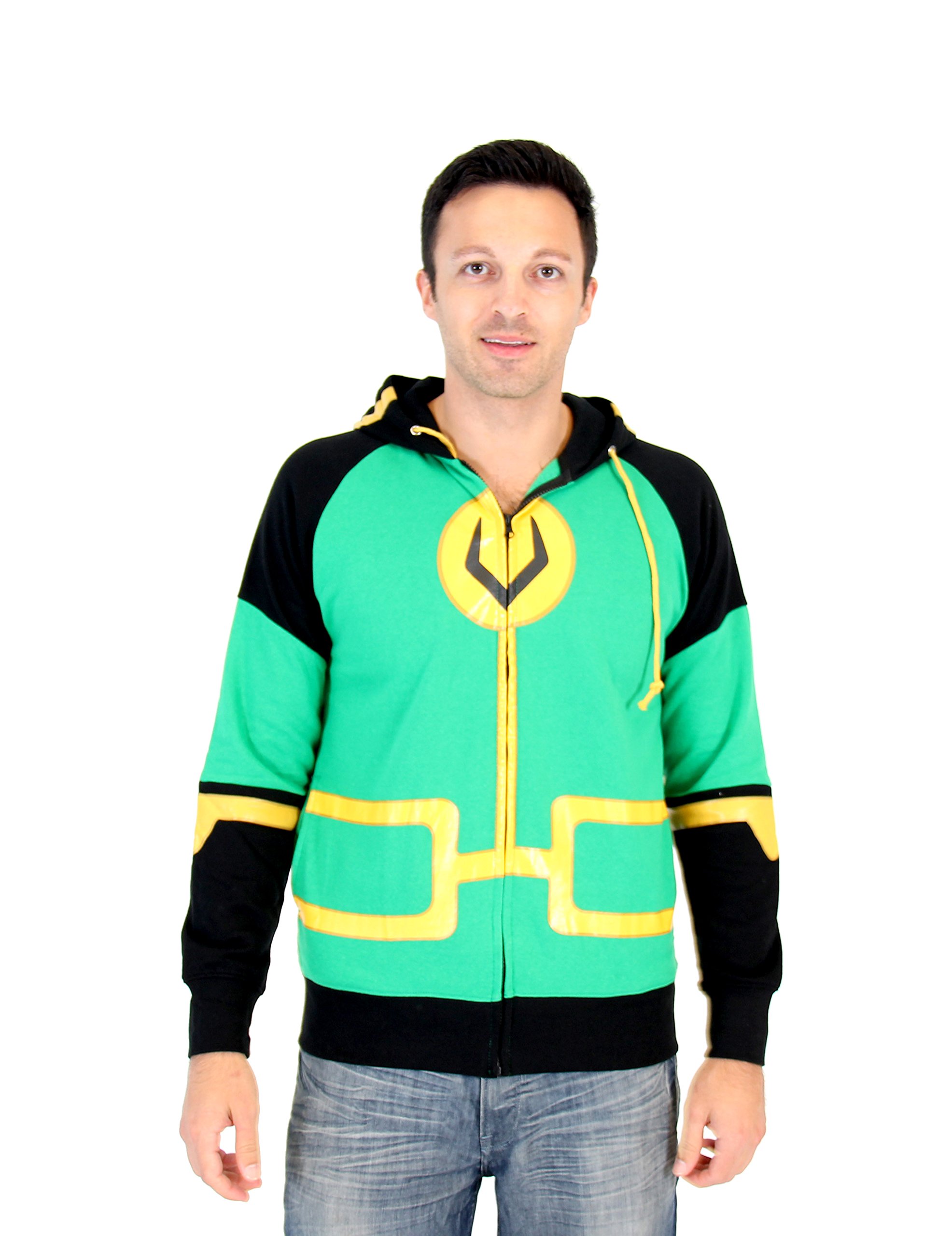 Marvel Kid Loki Costume Hoodie for Adults - Zip Up Sweatshirt with Loki Symbol | Cosplay, Halloween, Comic Con Outfit