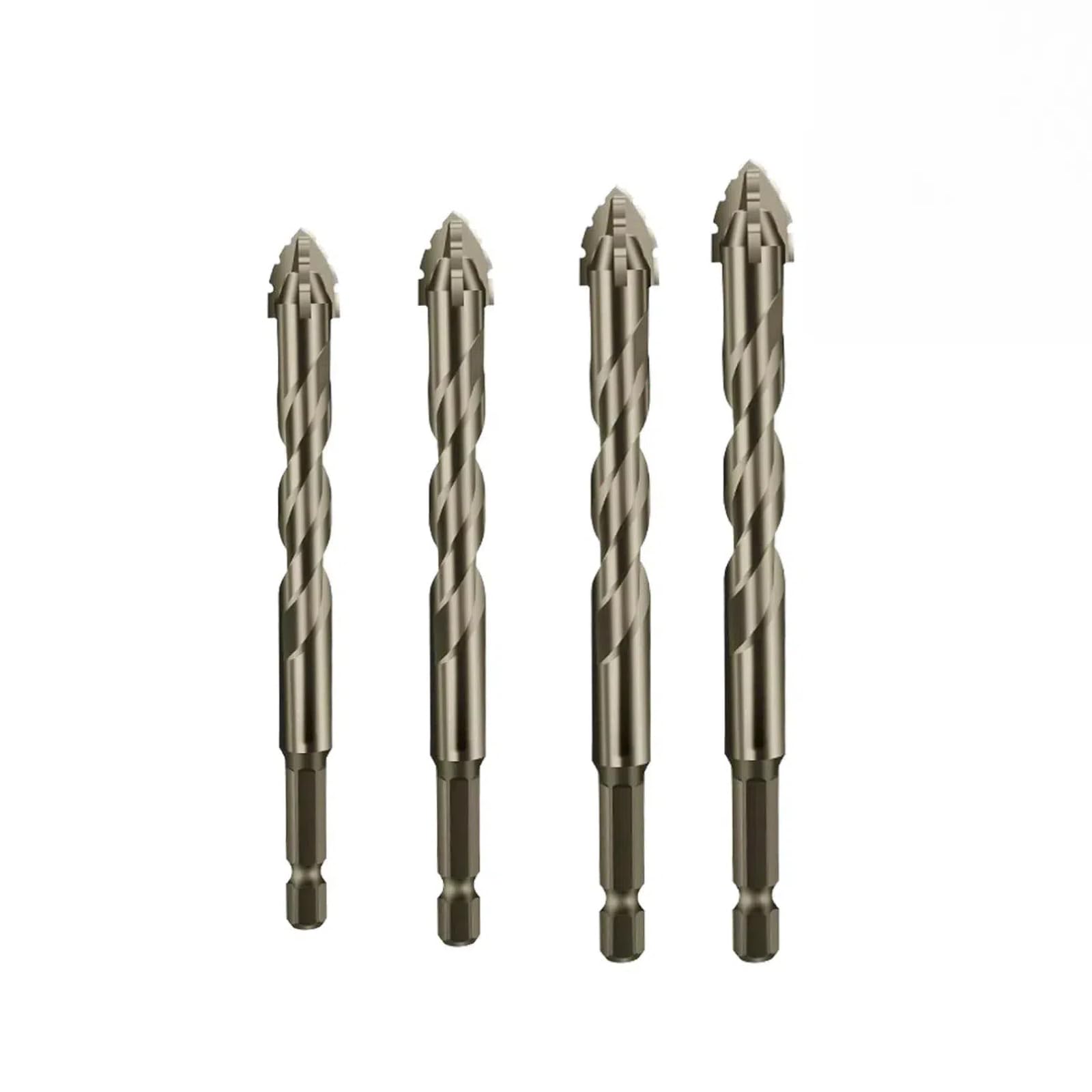 Premium 4-Flute Sawtooth Eccentric Drill Bit Set - High Hardness Skewed Head Design for Wood & Metal Drilling - Multi-Size Options (6/8/10/12mm) - Perfect for DIY Projects, Furniture Making & Metalworking