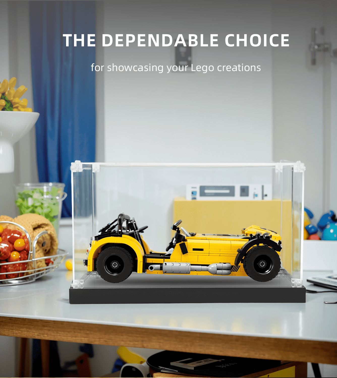 Lego Ideas Caterham Seven 620R 21307 Display Case - Clear Acrylic Showcase for Lego Car Model Collection - Perfect for Home Office Decor & Gift for Lego Enthusiasts