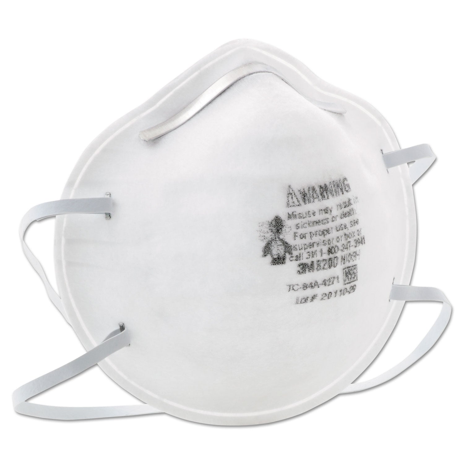 3M™ N95 Particle Respirator 8200 Mask - Standard Size, 20-Pack Box | Dust, Pollen & Air Pollution Protection for Construction, Woodworking & Industrial Use