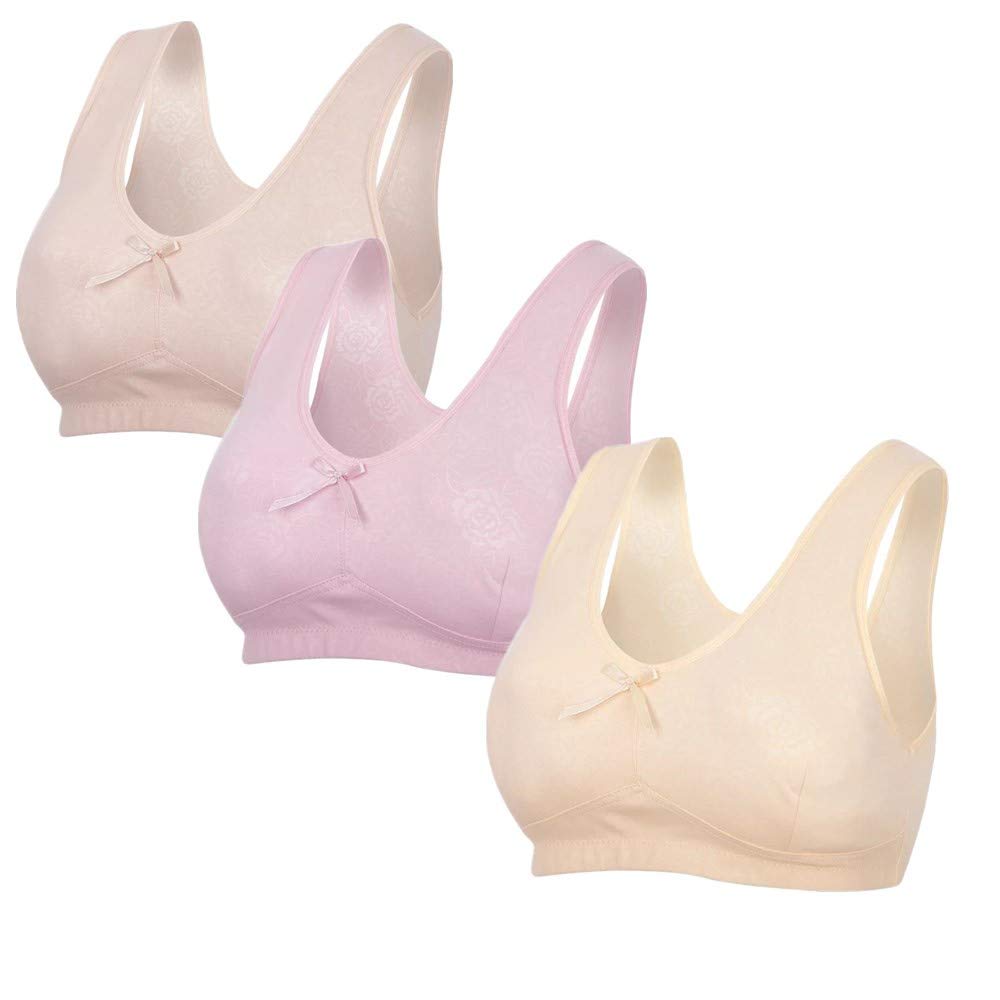 3 Pack Women's Seamless Wirefree Bras - Ultra Soft Comfort for Everyday Wear & Sleep | Perfect for Yoga, Lounge & Nighttime Relaxation