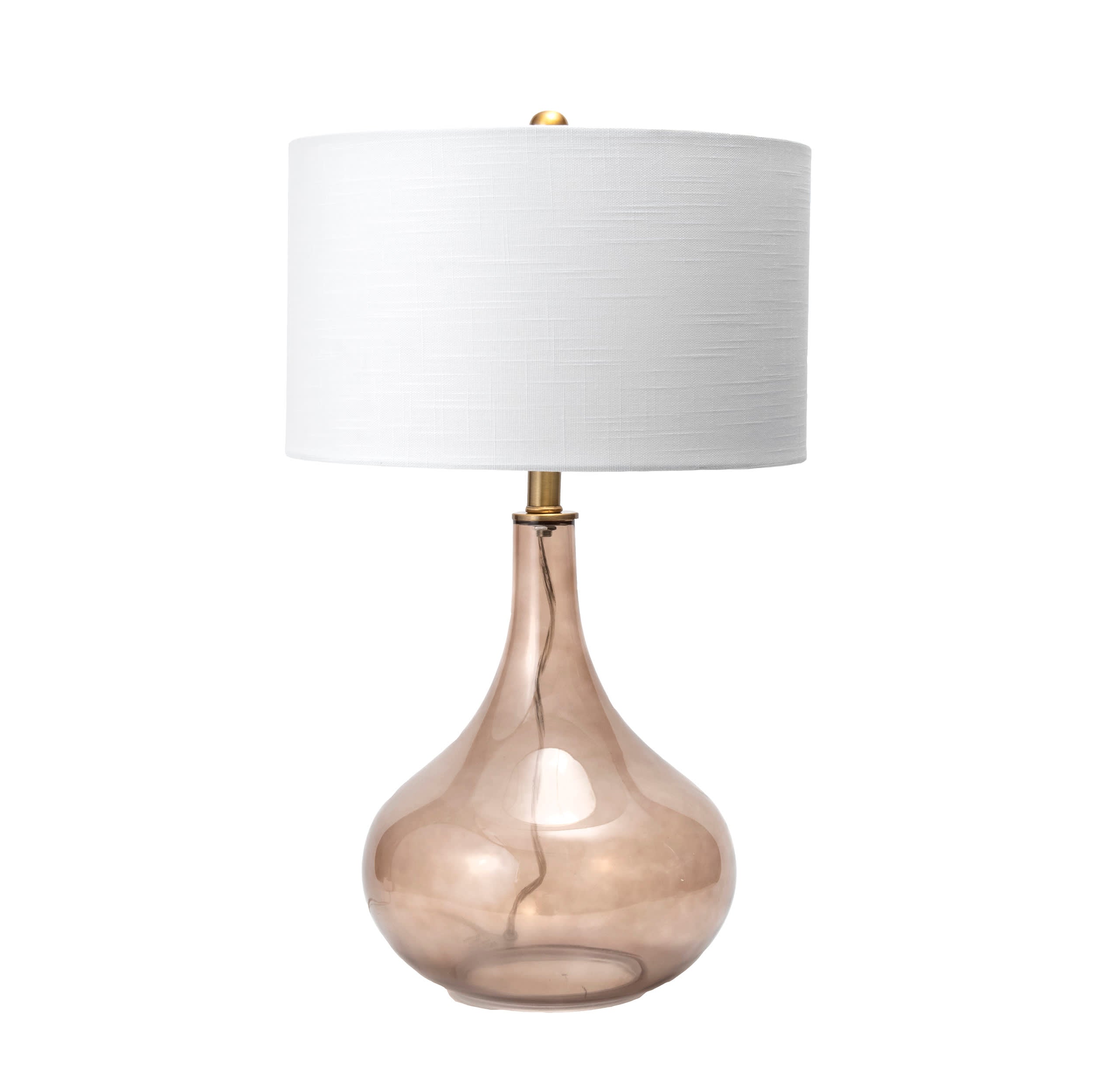 26 Inch Glazed Glass Gourd Table Lamp - Amber Finish Modern Home Decor for Living Room, Bedroom, or Office Lighting