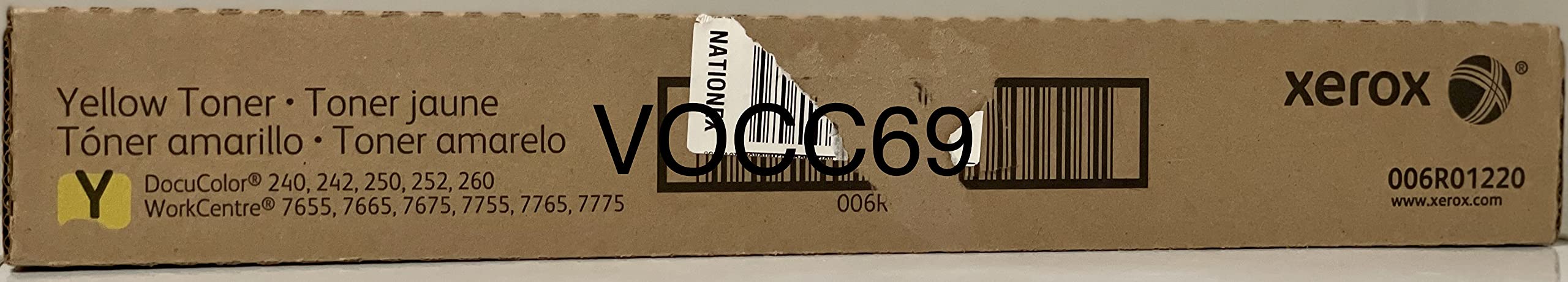 High-Yield 006R01220 Yellow Toner Cartridge (34,000 Pages) - Compatible with Xerox DocuColor 240, 250, 7655, 7665 Printers - Ideal for Office Printing & Large Volume Documents