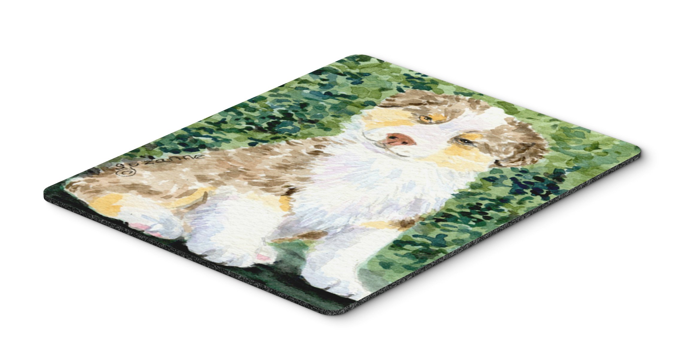 Australian Shepherd Mouse Pad & Trivet - Large Washable Non-Slip Desk Mat for Home Office, Gaming & Computer Work | Heat-Resistant Hot Pad for Kitchen Use | Cute Dog Design Home Decor