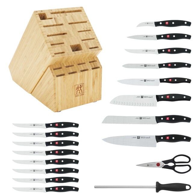 ZWILLING Twin Signature 19-Piece German Knife Set with Block | Premium German-Made Kitchen Knives | High-Carbon Stainless Steel Crafted for 300 Years | Perfect for Home Chefs & Professional Kitchens