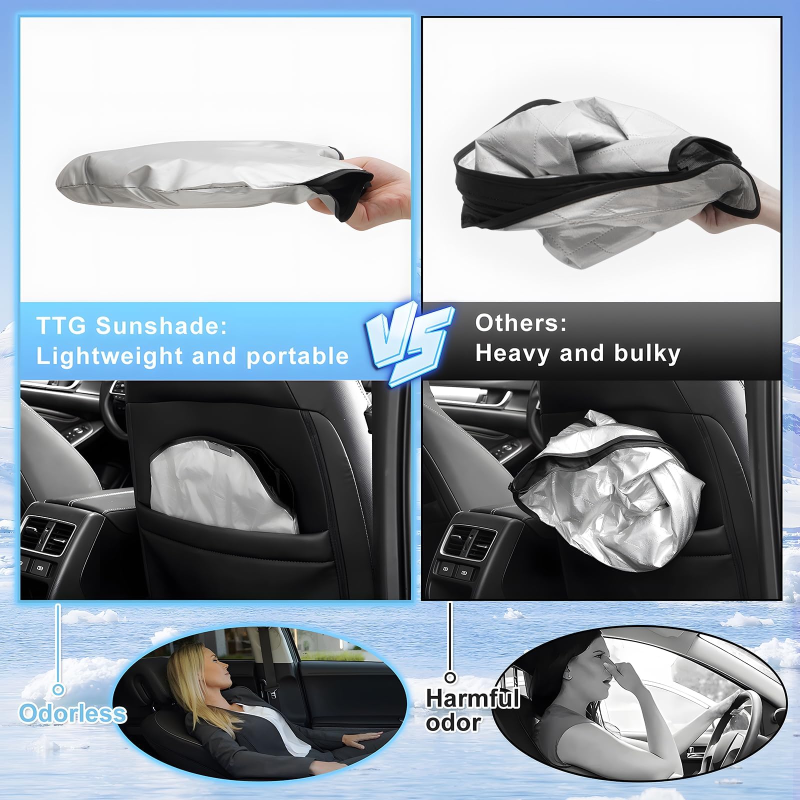 TGBROS Foldable Windshield Sun Shade for Honda Accord 2018-2022 | Reflective Polyester Car Sun Visor Cover | Blocks Heat & UV Rays | Perfect for Parking, Road Trips & Summer Protection