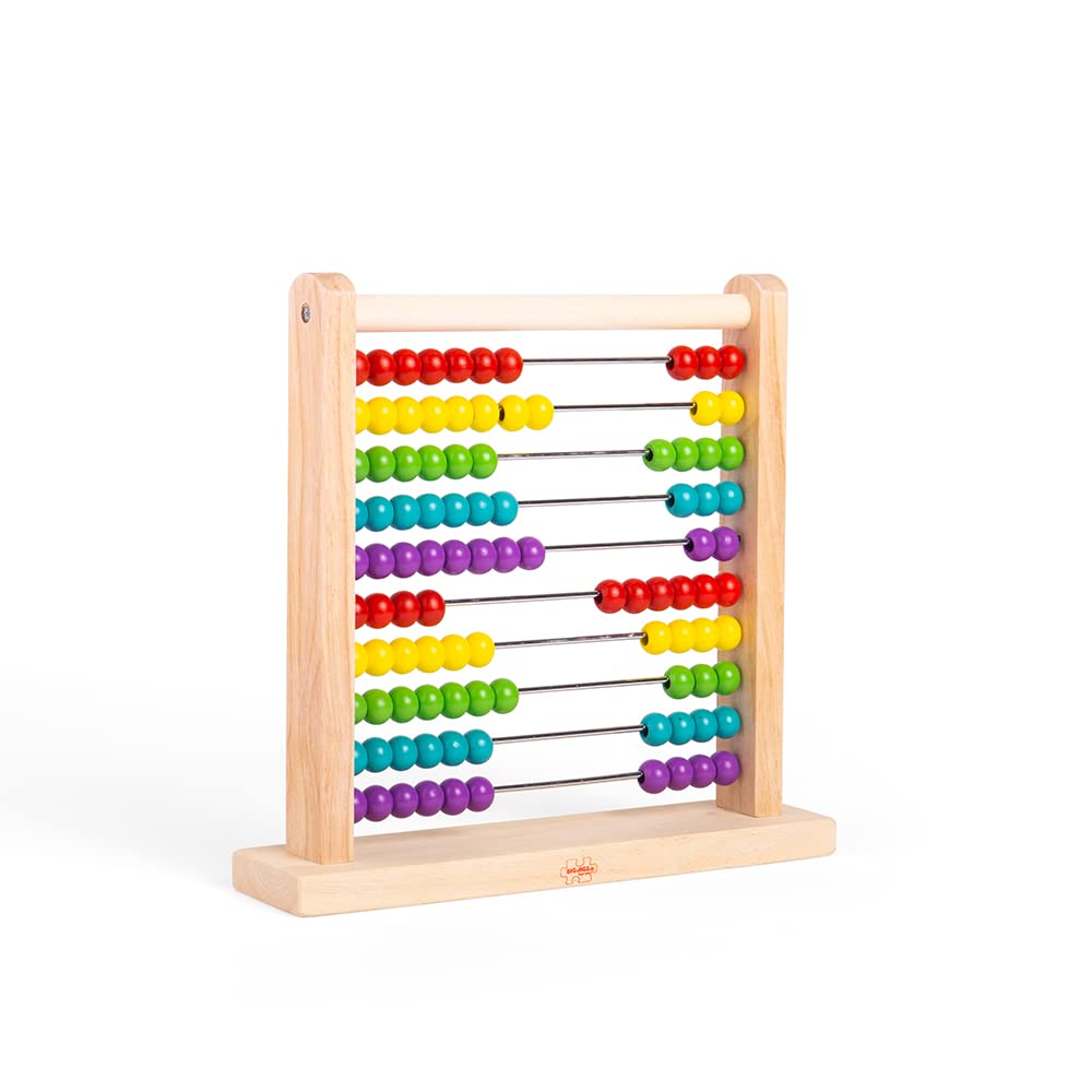 Bigjigs Toys Wooden Abacus - Educational Counting Toy for Toddlers & Kids | Montessori Math Learning Tool | Classic Wooden Number Toy for Early Childhood Development - Perfect for Homeschooling & Classroom Use