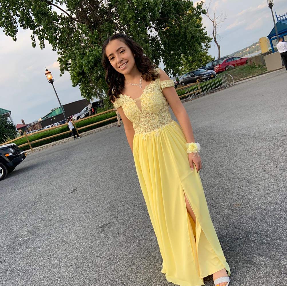 Elegant Women's Lace Appliqued Evening Gown with Side Split - A-line Prom Dress for Formal Occasions, Weddings & Special Events
